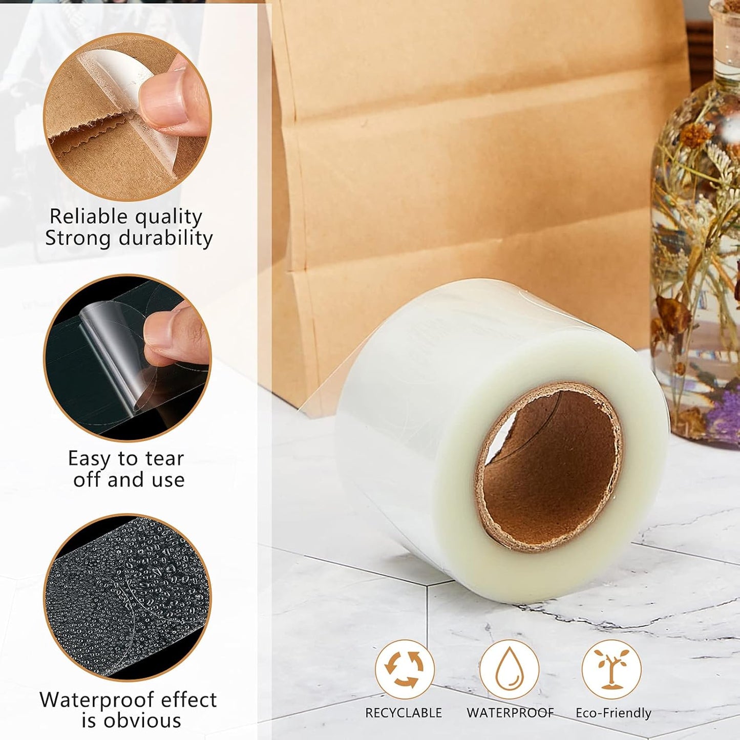 Zonon 500 Pcs Clear Labels Label Protector Clear Stickers Wafer Seals Waterproof Labels for Protecting Barcodes, Numbers and Stickers (2 Inch in Diameter,Round)