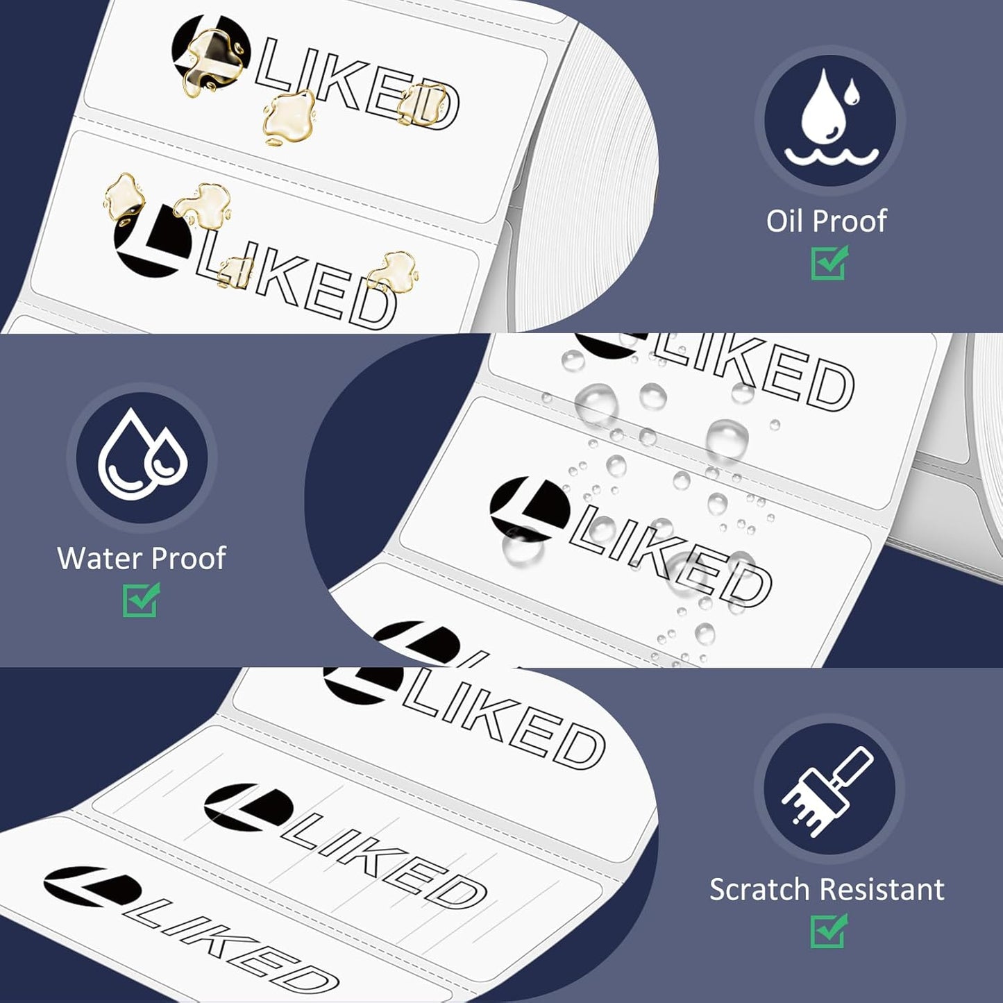 L LIKED 2.25" x 0.75" Direct Thermal Labels, Permanent Adhesive Address Barcode Label & Compatible with Rollo, Zebra and Other Desktop Printers (12 Roll, 20400 Labels)