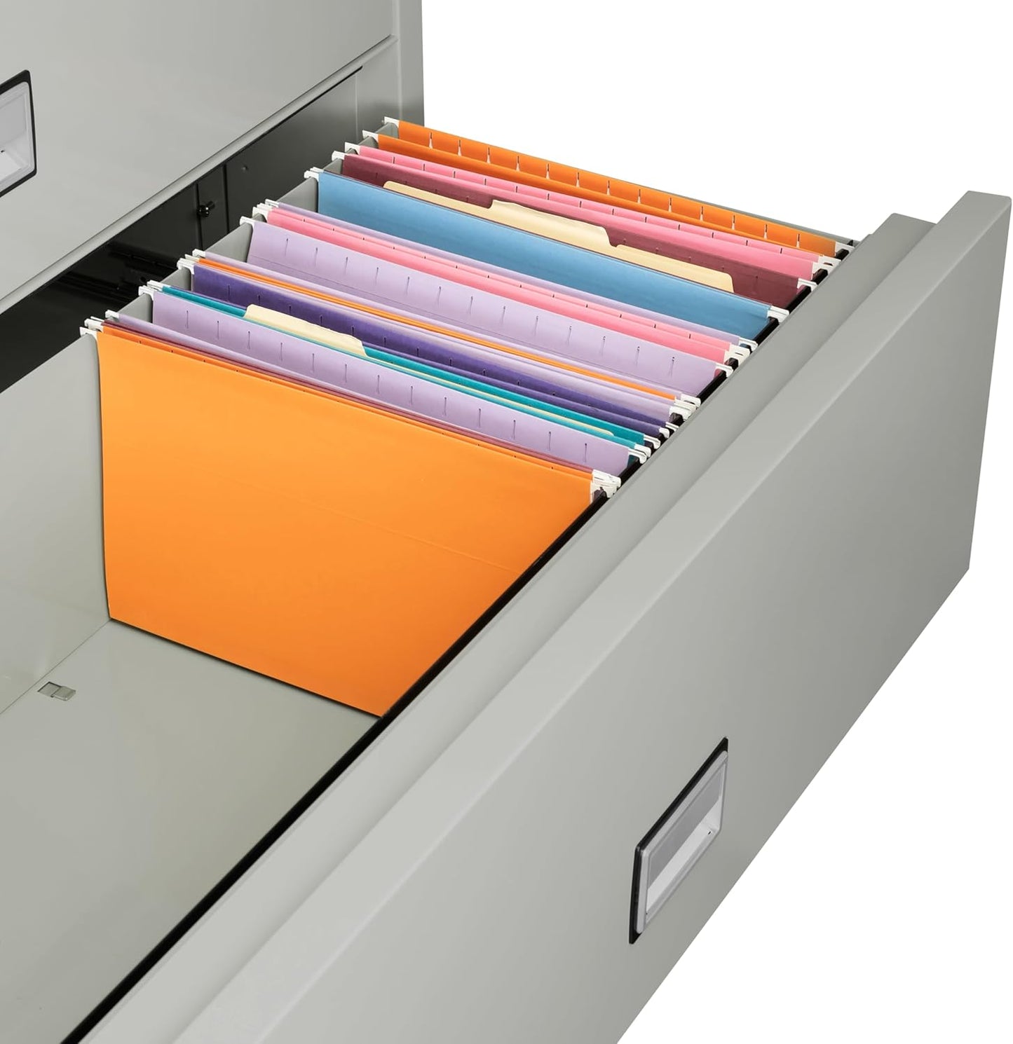 44 inch Wide 2-Drawer Lateral Fireproof File Cabinet – Legal and Letter Size Filing – Key Lock – Water Resistant – Fire Safe and Impact Rated – Light Gray Finish – Model LAT2W44LG