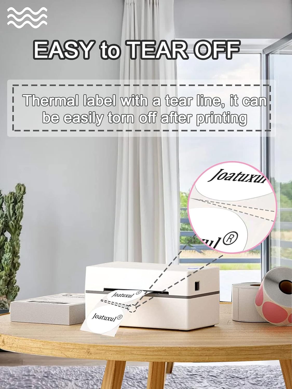 3 Inch White Round Thermal Sticker Labels, Self-Adhesive Circle Direct Thermal Printer Labels, DIY Design, QR Code, Name Tag, Brand Label,Gift Label (White 500 PCS/1 Roll)