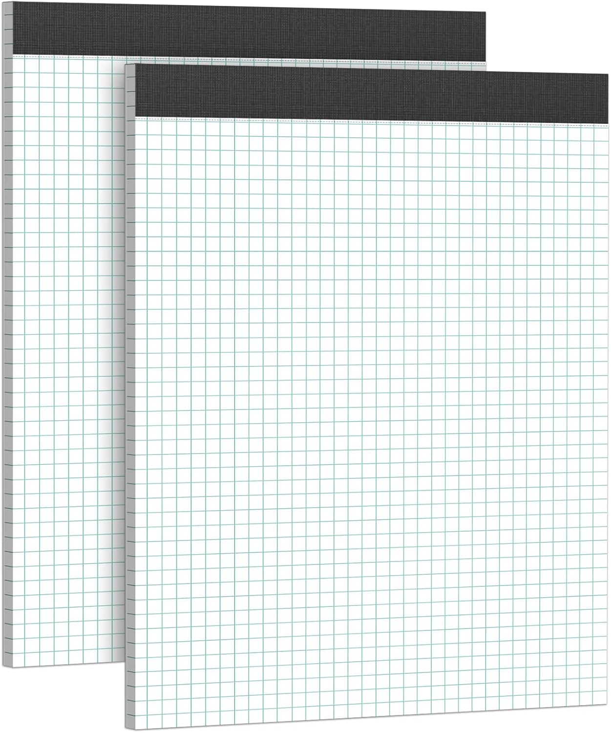Graph Paper Notebook 8.5 x 11 Grid Paper Pad Quad Ruled, 2 Pack, 30 Sheets per Pad, White, 4x4 (4 Squares per inch), Easy-Tear Perforations, 8.5"x11" Quad Ruled Grid Paper Pad