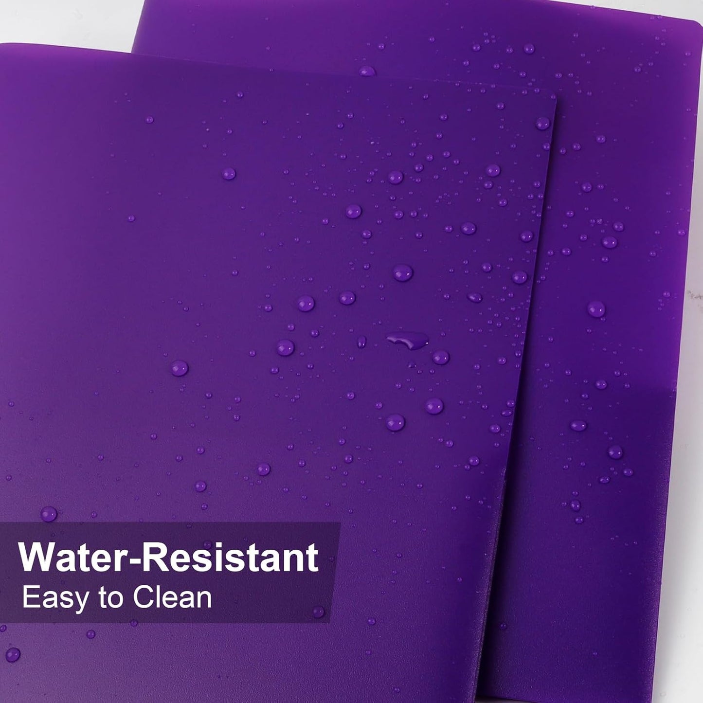 6-Pack Plastic Folders with Pockets,2-Pocket Poly Folders Holds 8-1/2" x 11" Paper for School/Office/Home, Purple