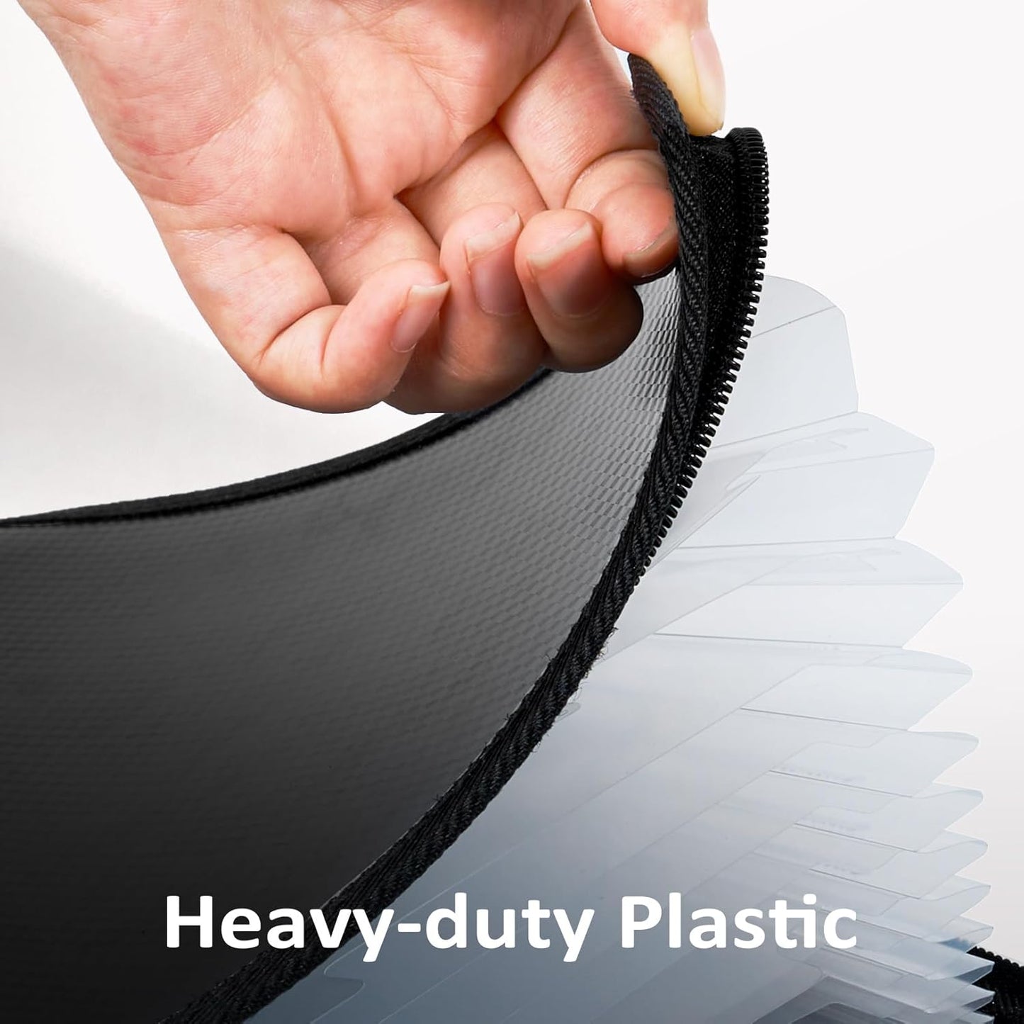 Sooez 13 Pocket Accordion File Organizer, Zipper Expanding File Folder Organizer, Reinforced Plastic Accordion Folder, A4 Letter Size, Portable Folders for Documents, Purple