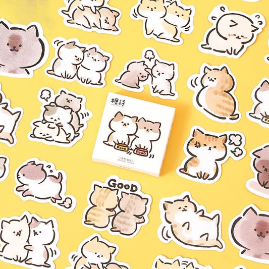 45pcs Cute Cat Stickers for Scrapbooking, Bullet Journal, DIY Decoration, Planners, Suitcase, Diary, Notebooks, Album, Laptop, Phone Cases, and Art Crafts