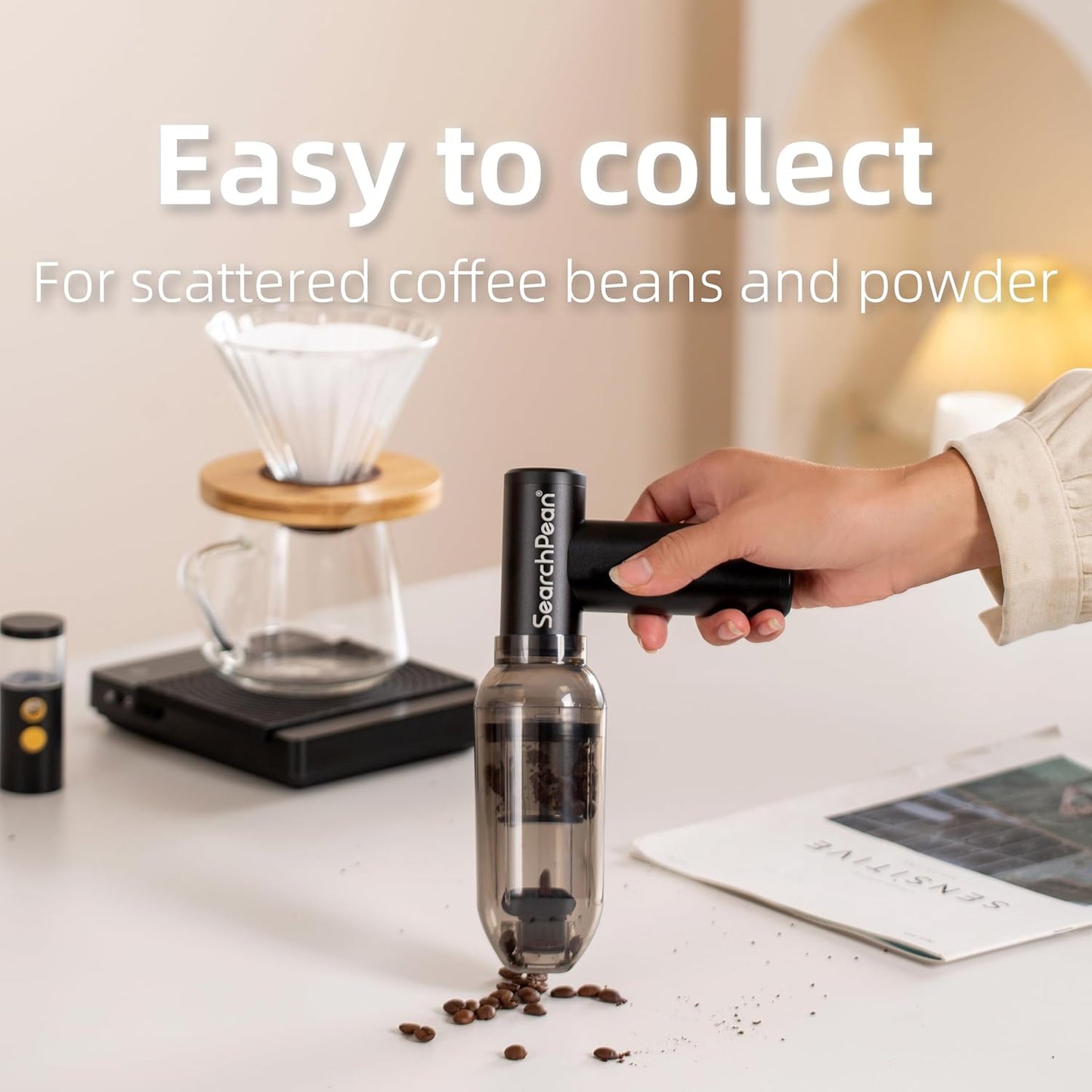Mini 4 in 1 Compressed Air Duster & Vacuum, 150000RPM with Strong Suction Rechargeable Cordless for Home Coffee Bar Grinder Keyboard Computer Car Aeolus