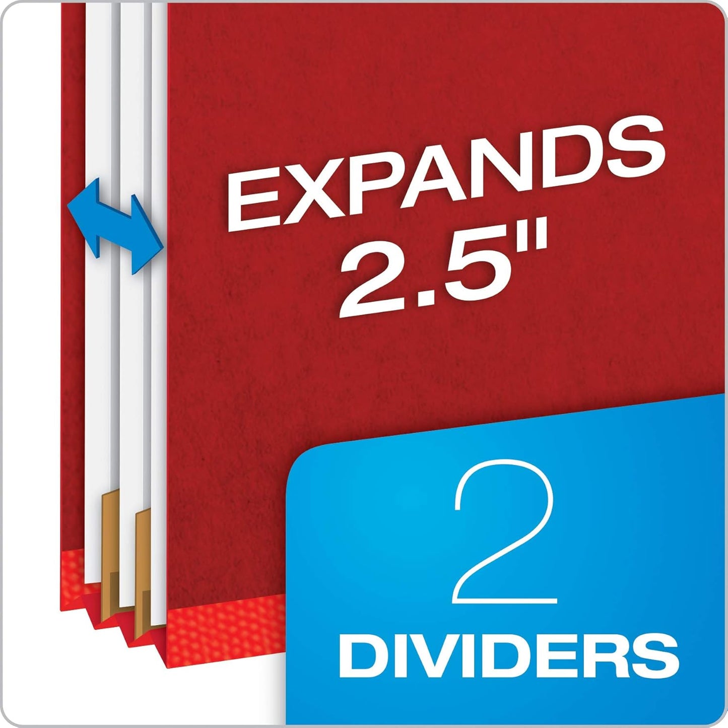 Pendaflex Classification Folders, Standard, 2 Dividers, Embedded Fasteners, 2/5 Cut Tab, Bright Red, Legal Size, 10/BX (29031P) (Pack of 5)