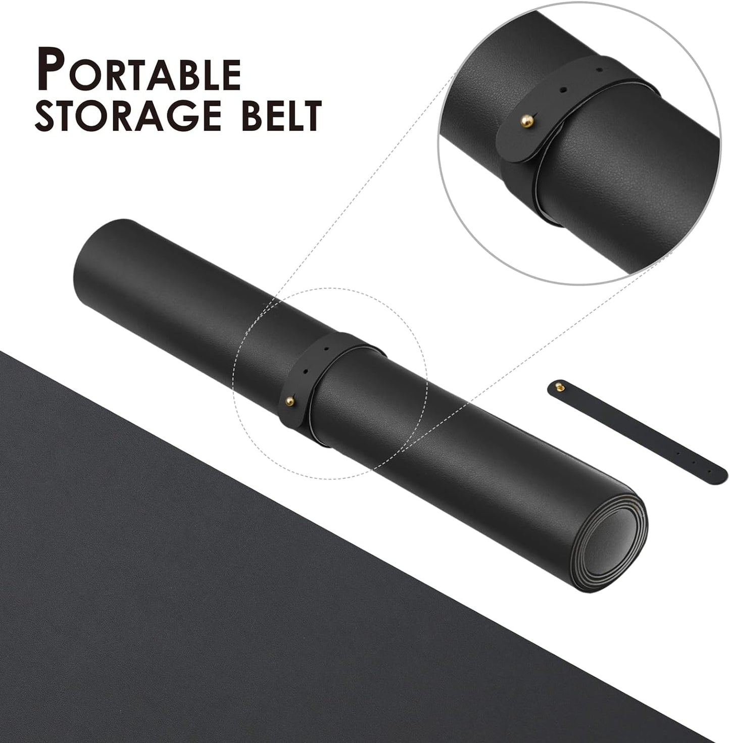 Large Desk Mat - 47.2"x 17" Non-Slip PU Desk Pad for Office and Home - Ideal for Large Mouse Pad and Desk Mats on Top of Desks(Black)