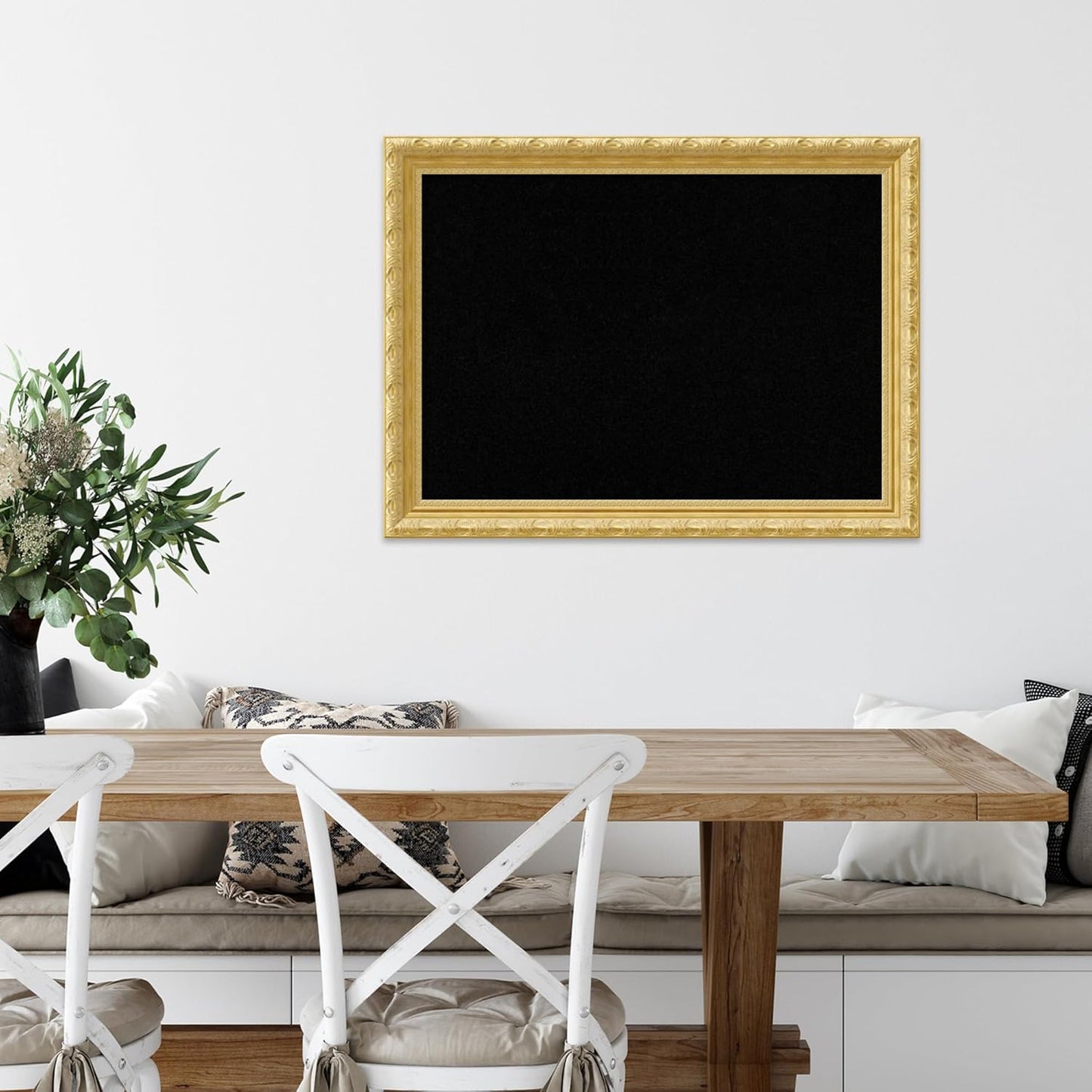 Amanti Art Black Cork Board for Wall, 24x32 Vision Board with Gold Wood Frame, Medium Corkboard Office Decor for Home Organization, Traditional Corkboard Pinboard to display items for home