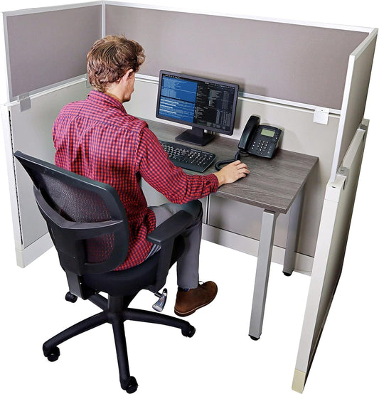 OBEX Acoustical Cubicle Privacy Screen Extender Desk Panel & Office Divider, Add Separation & Block Noise, 24" x 36", Overcast