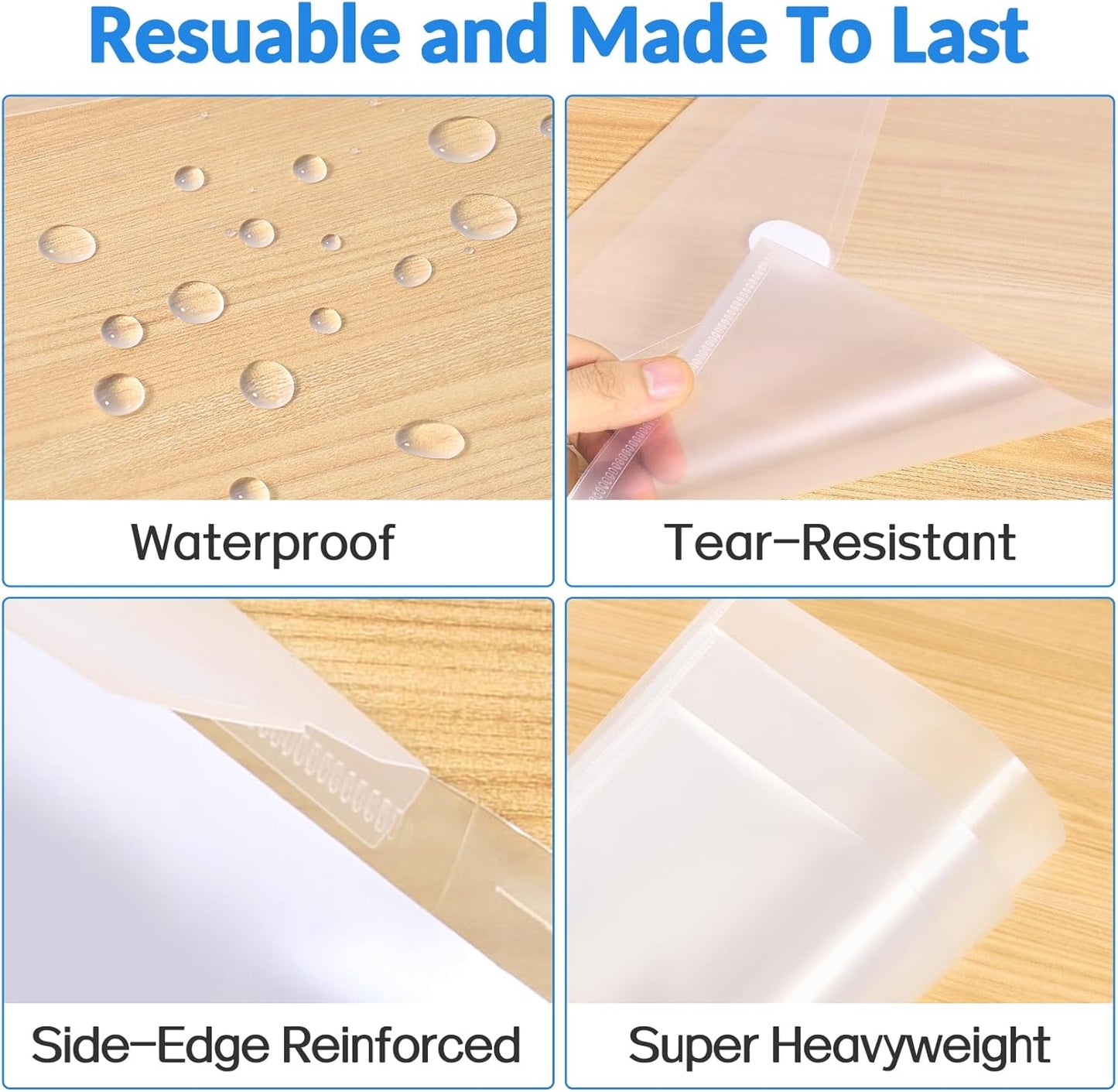 Sooez 20 Pack Plastic Envelopes File Folders, Rainforced Clear Folder Important Document Organizer, A4 Letter Size Bill Receipt Paper Holder Organizer Folder with Closure for School Office