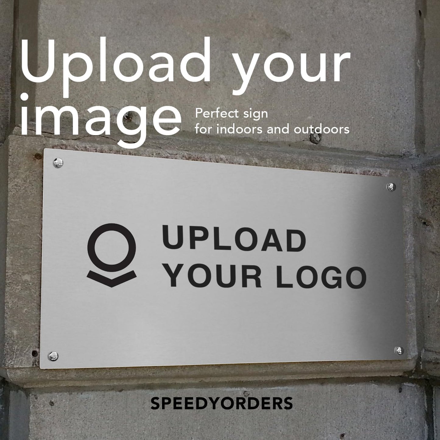 Custom Metal Signs, Personalized Aluminum, Customized Safety, Business Signs, Waterproof Outdoor, White Aluminum (Logo, 14x10 In)