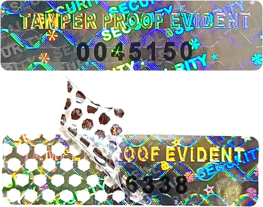 350pcs Tamper evident Hologram Stickers Original Security Labels Warranty Void Seal Tamper Proof Sticker with Unique Serial Number 1x0.3inch