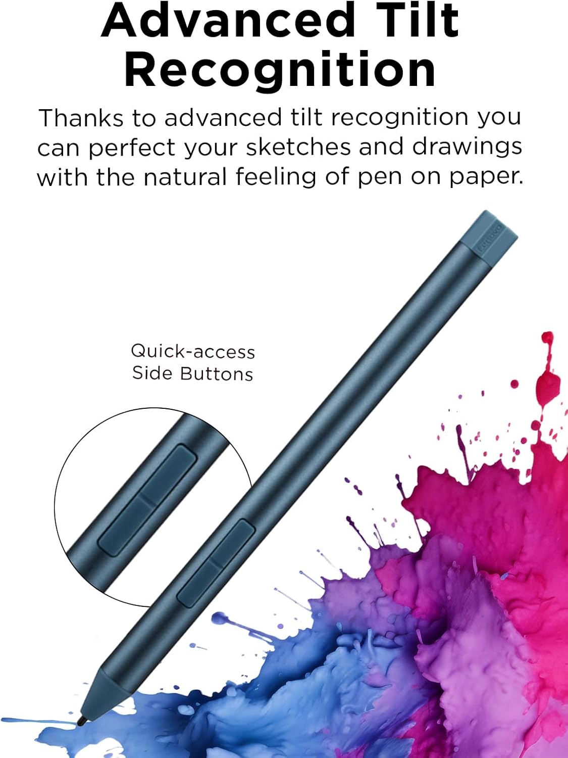 Lenovo Digital Pen 3 for Laptops, Supports Multiple Protocols, Advanced Tilt Recognition, Tidal Teal