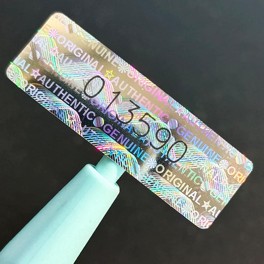 Silver Hologram Tamper Proof Stickers Warranty Void Seal Security Labels Genuine Hologram Labels with Unique Sequential Serial Numbering Tamper evident Stickers(320pcs,GQYH)