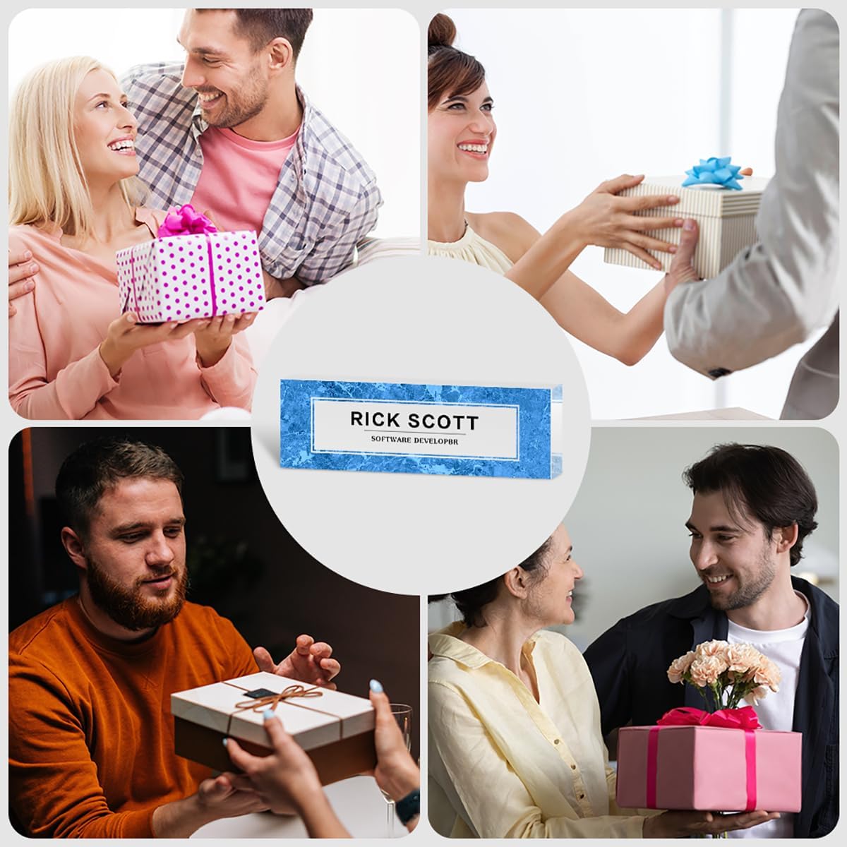 Nameplates Set: Office Desk Name Plate Personalized, Desk Name Plates for Office, Teacher Name Plate for Desk