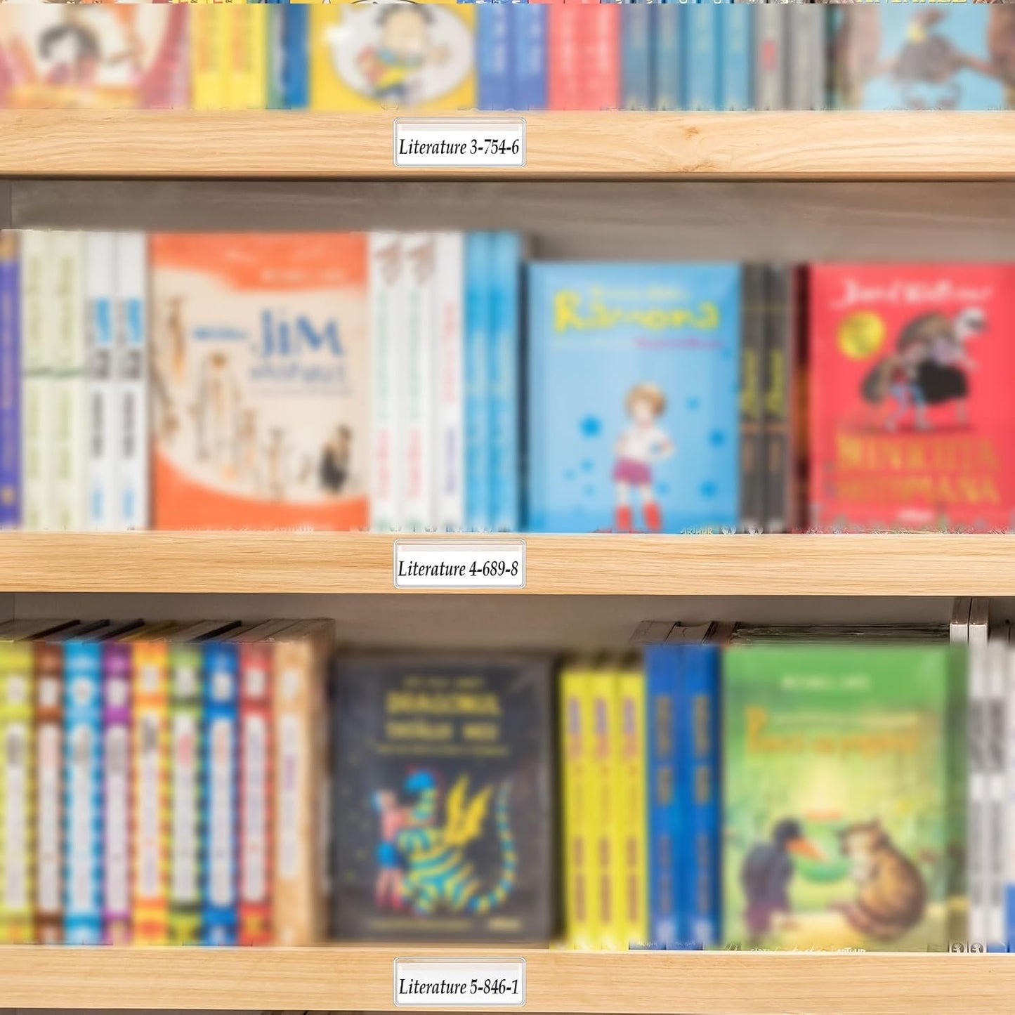 Jeyiour 100 Pcs Label Holders Adhesive Nameplate Pockets Storage Bin Labels Index Card Holder Shelf Plastic Peel Stick for Classroom Supermarket Bookshelf Library Student Box Drawer (2 x 0.6 Inch)