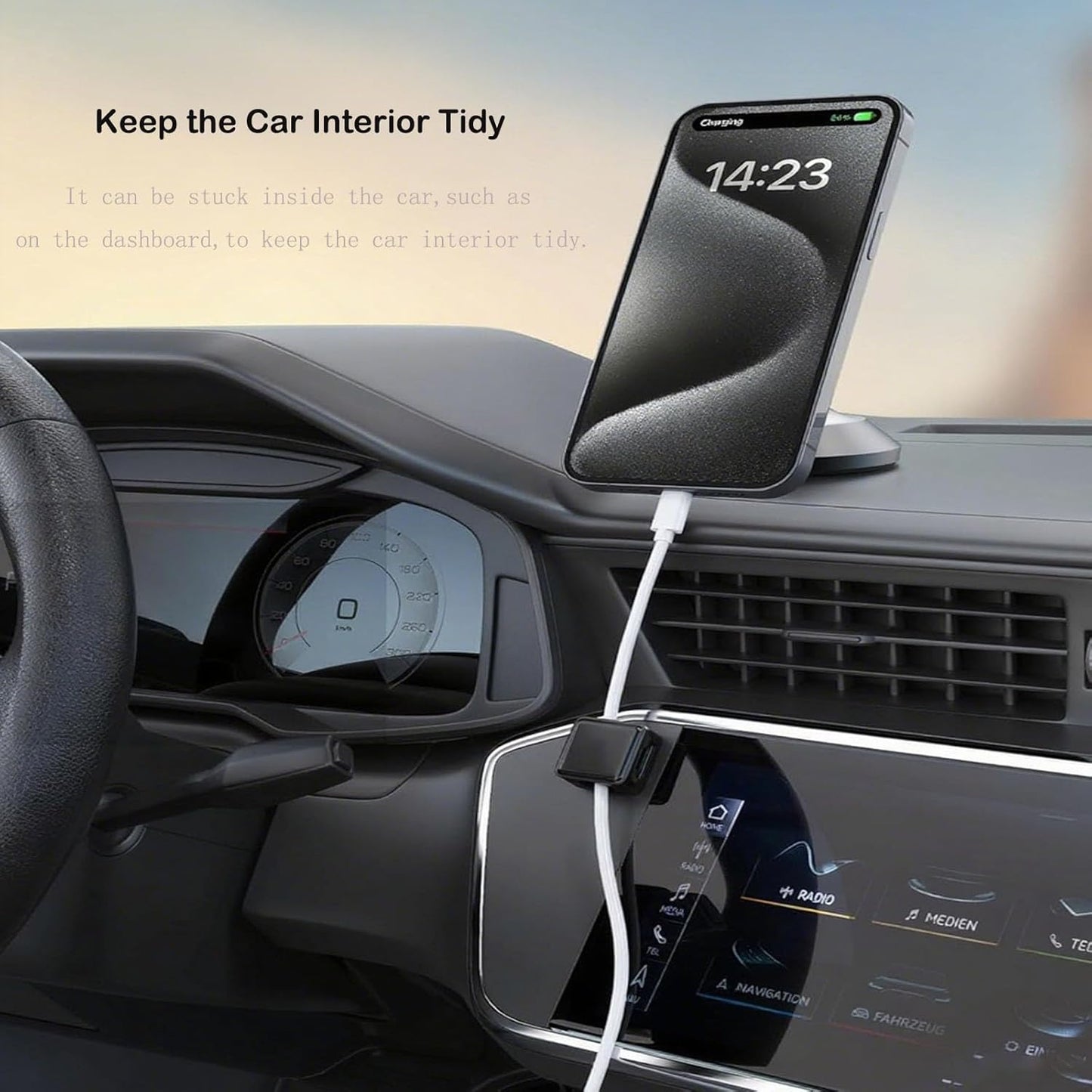 10 Pack Cord Organizer, Magnetic Cord Holder, Cable Clips for Desk, Adhesive Cable Management Wire Keeper for Nightstand, Home, Office, Desktop, Car, Wall (Black)