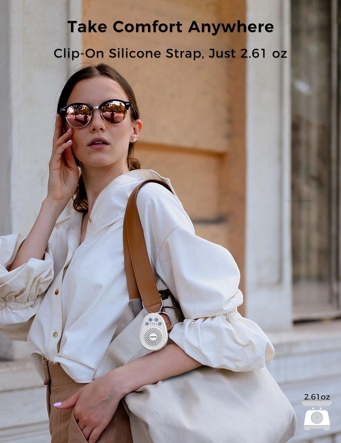 FOXFINE White Noise Machine, Portable Sound Machine with 30 Soothing Sounds, Timer, for Sleeping, Baby, Adults, Home & Travel, Blue