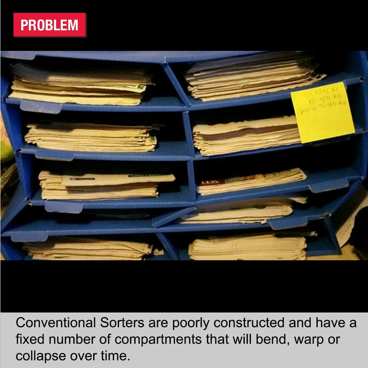 Ultimate Office TierDrop Jumbo 12-Compartment High-Wall Sorter - Sorts Documents, Forms & Mail - Durable Construction Features Expandable, Modular, No-Tool Assembly Design