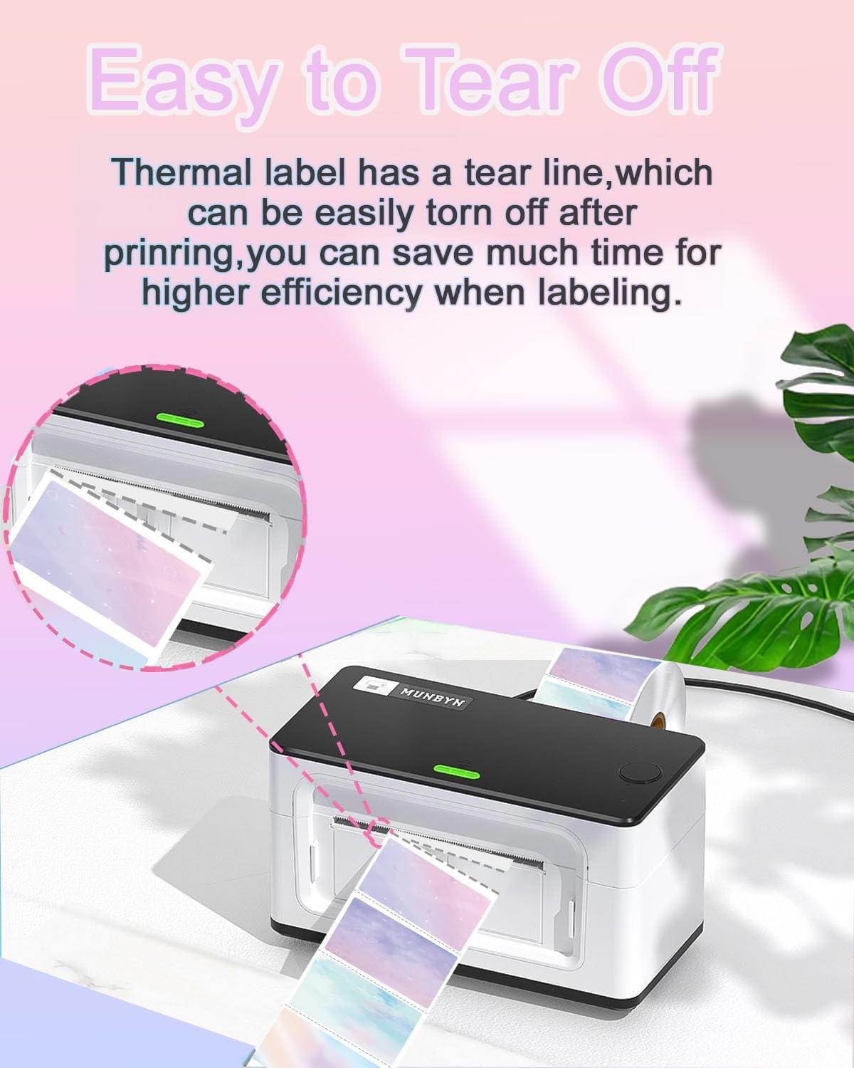 2.25 x 1.25 Thermal Labels - Self-Adhesive Address Shipping Barcode Stickers, Compatible with Rollo & Zebra & MUNBYN, 800 Labels for Printer, Color