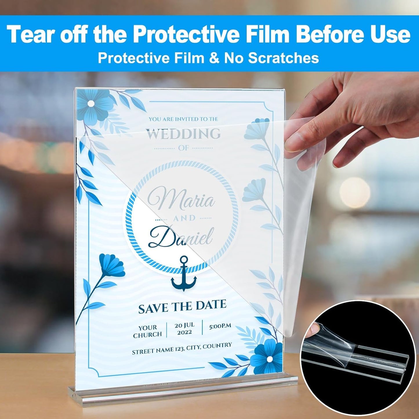 EHWINE Acrylic Sign Holder 8.5 x 11, 18 Pack Double-Sided Stand up Table Top Sign Holders, Clear Acrylic Picture Frame Menu Flyer Paper Holder Display Stand for Office Business Store Wedding Party