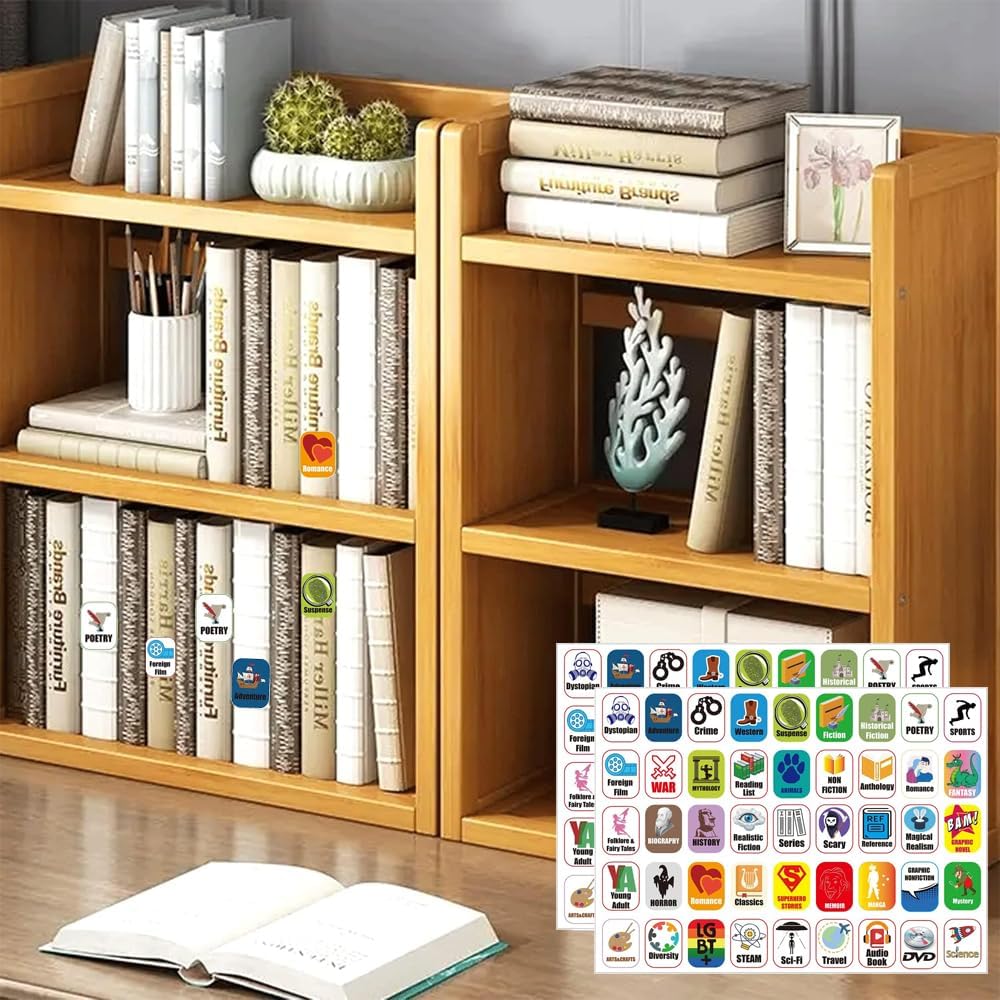 45 Genre Book Spine Labels for Library | Set of 450 Classroom Library Classification Stickers