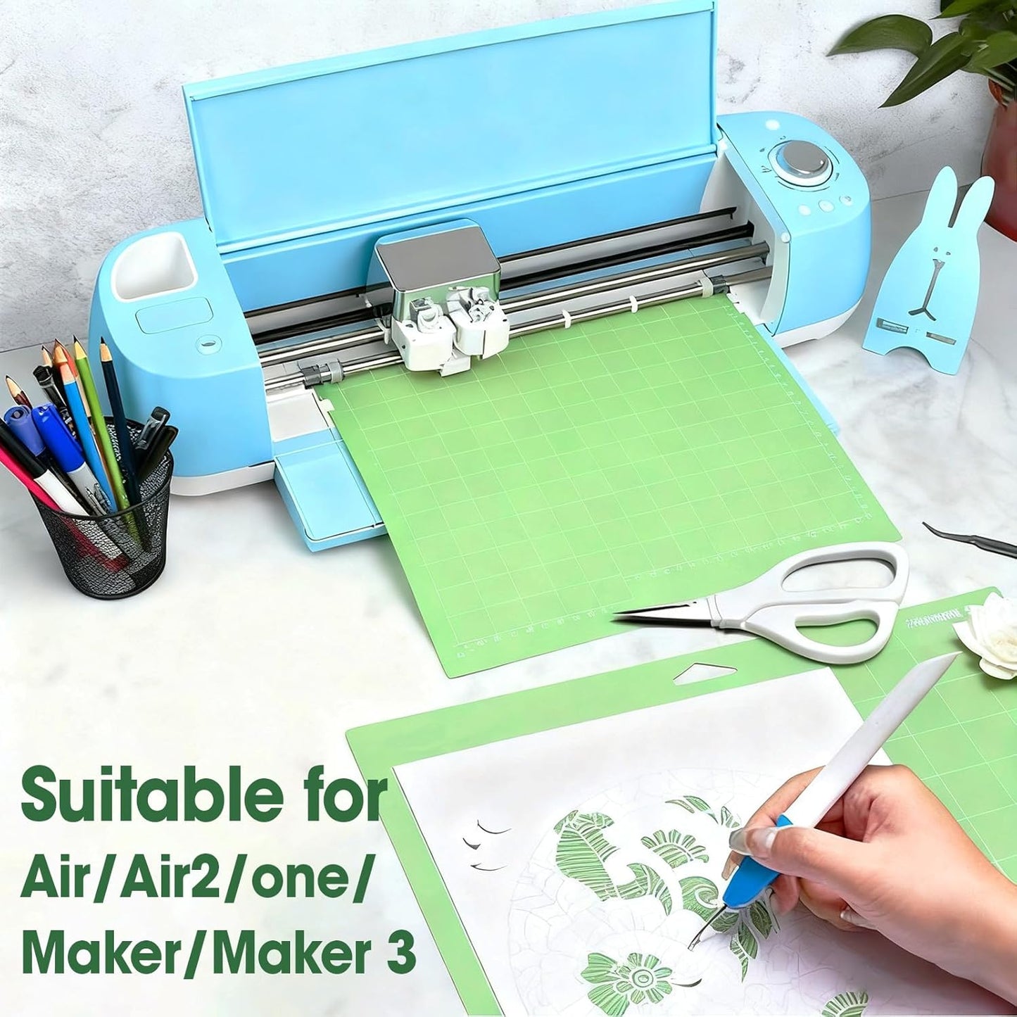 24 Pcs Cutting Mat Bulk, 12x12 Inch Standard Grip Cutting Mats for Crafts, Compatible with Cricut Maker 3/Maker 4/Maker/Explore One/Air/Air 2, Adhesive Sticky Durable Cutting Mats Accessories