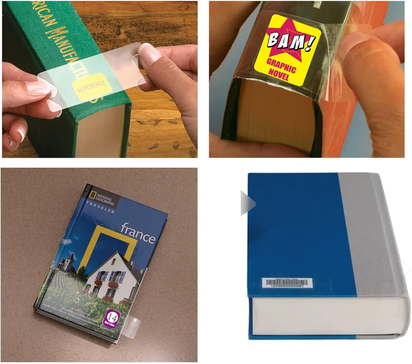 500 Pieces Book Spine Clear Label Protector | Transparent Labels for Protecting Barcodes,Book Spine Stickers Tape | 2" H x 4" W