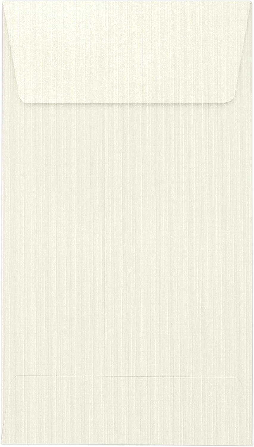 LUXPaper #5 1/2 Coin Envelopes | Peel & Press | 3 1/8" x 5 1/2" | Natural Linen | 80lb. Text | 50 Qty