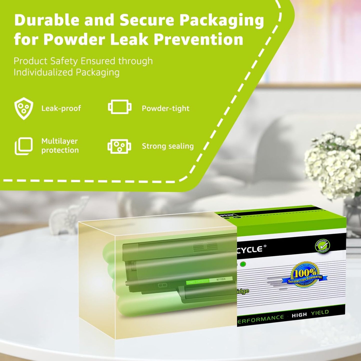 greencycle 105A Compatible Black Toner Cartridge Replacement for HP 105A 105 W1105A High Yield to use for Laser MFP 137fnw 135a 135w 107a 107w Printer (1-Pack)