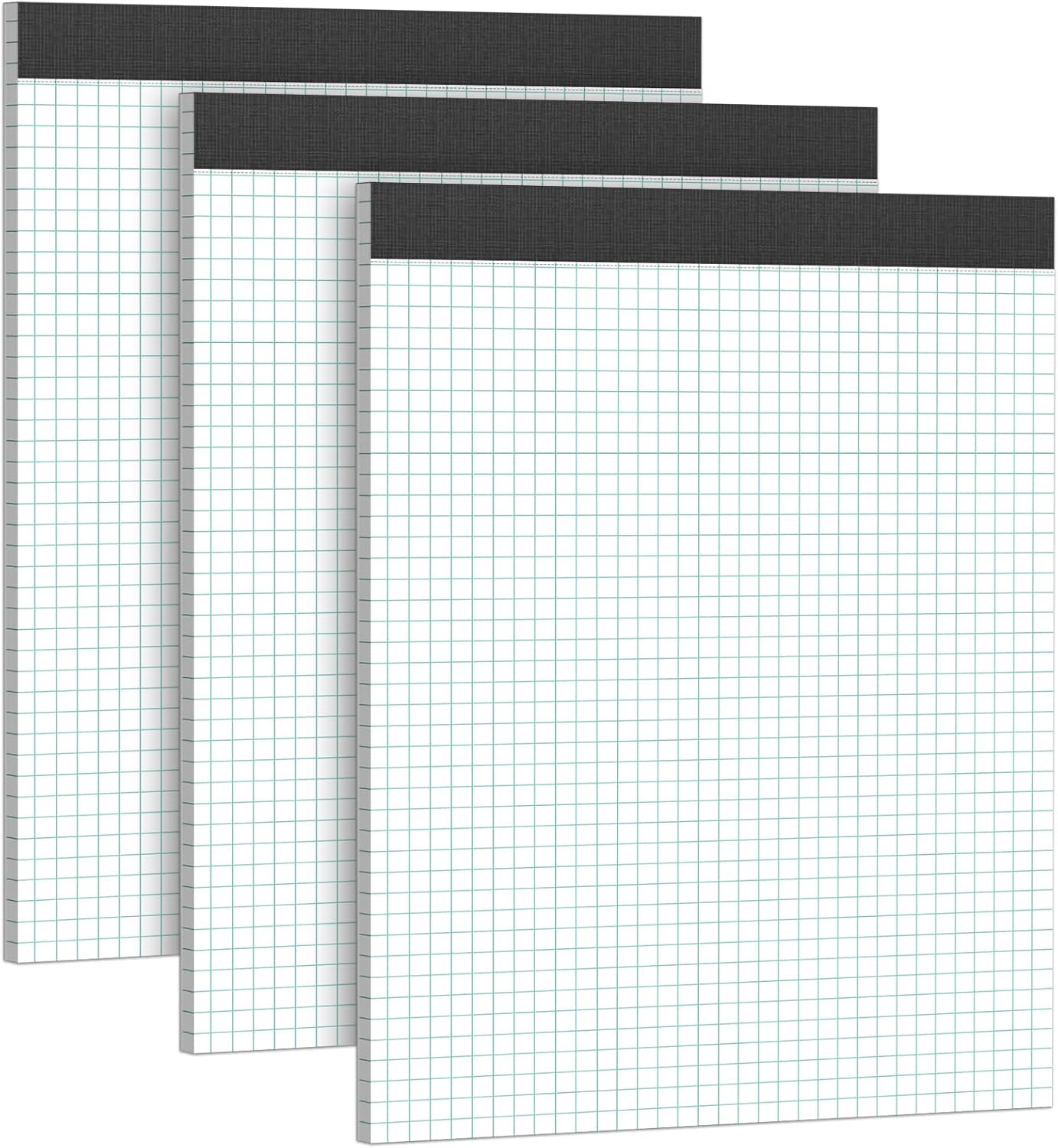 Graph Paper 8.5 x 11 Grid Paper Pad Quad Ruled, 3 Pack, 30 Sheets per Pad, White, 4x4 (4 Squares per inch), Easy-Tear Perforations, 8.5"x11" Quad Ruled Grid Paper Pad