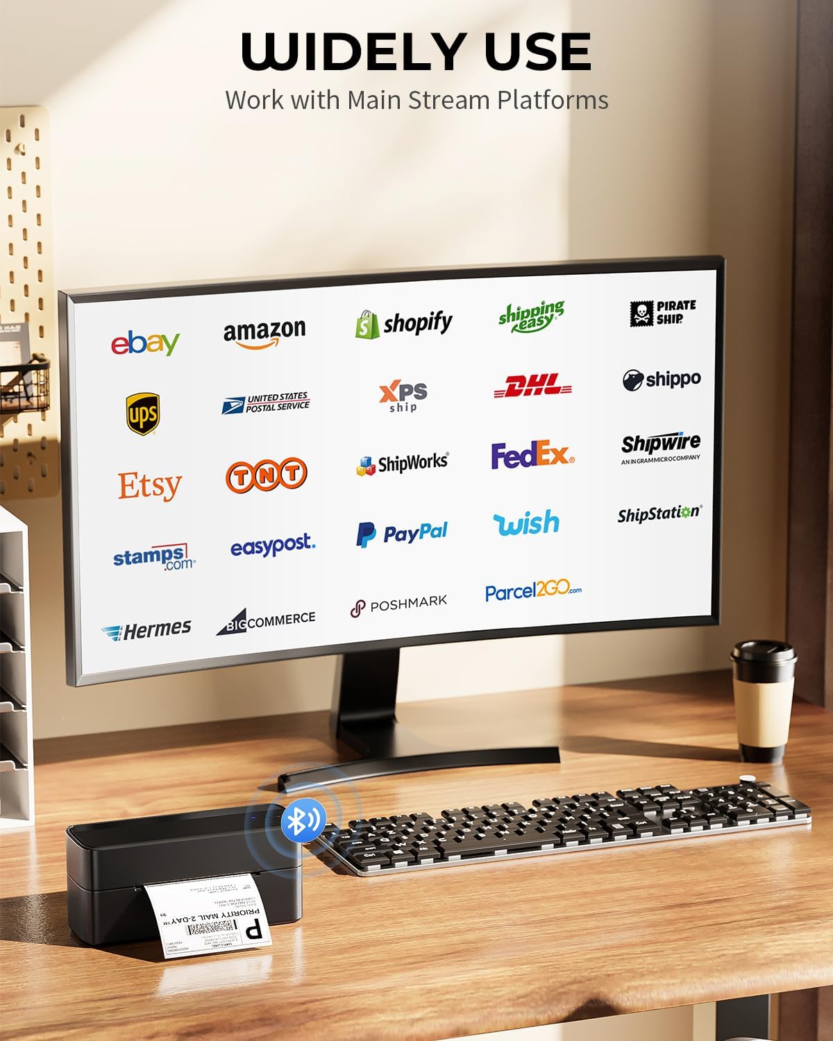 Phomemo Label Printer, 4x6 Shipping Label Printers for Small Business, Wireless Thermal Printer Compatible with Android&iOS, Windows, Chrome, Bluetooth Printers Used for Amazon, Ebay, Shopify, USPS