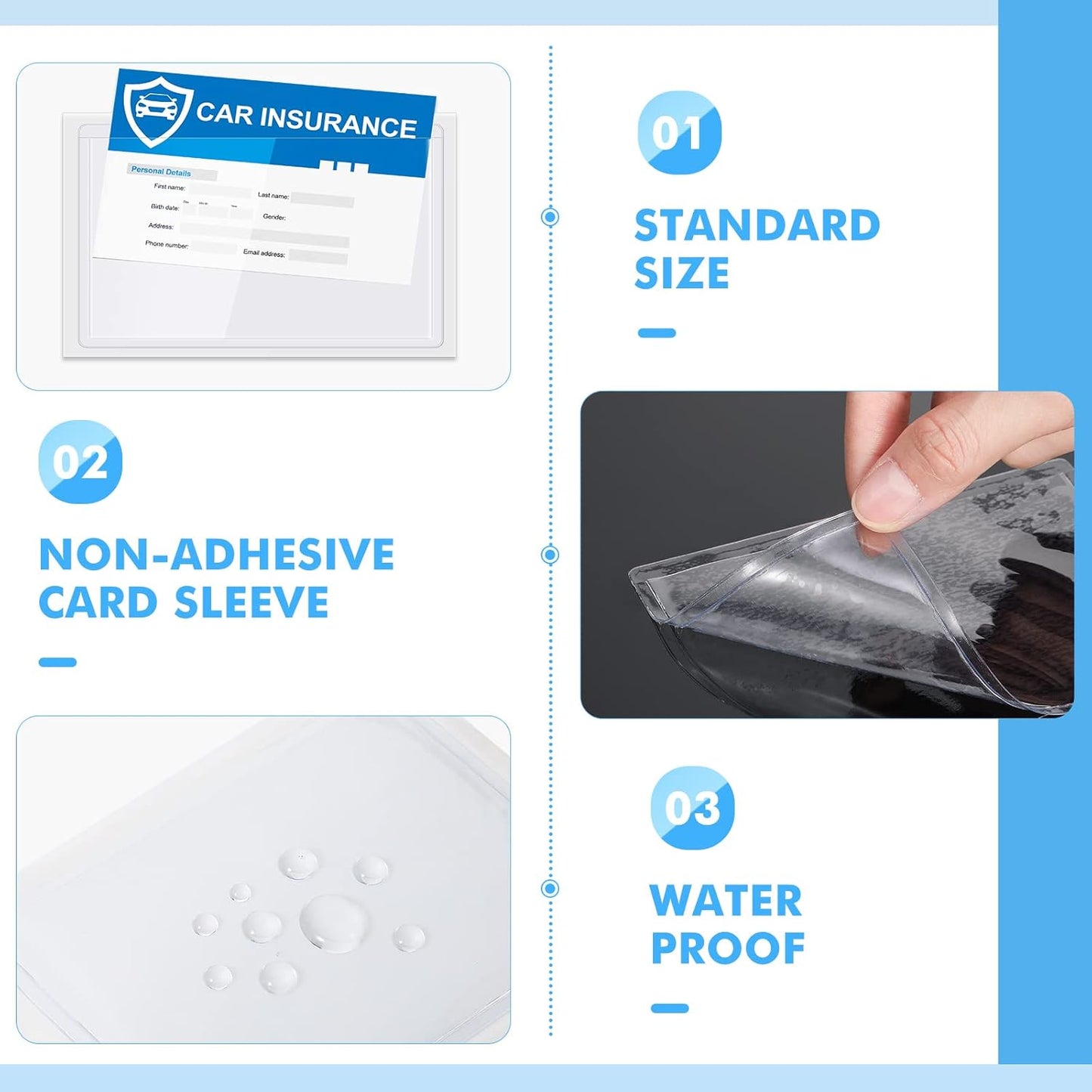 Chinco 30 Pcs Self Adhesive Pockets, Bin Labels for Storage Bins, Clear Pocket Label Sleeves, Plastic Index Card Holder with Top Open for Organizing Bins Box Drawer(4 x 3 Inch)