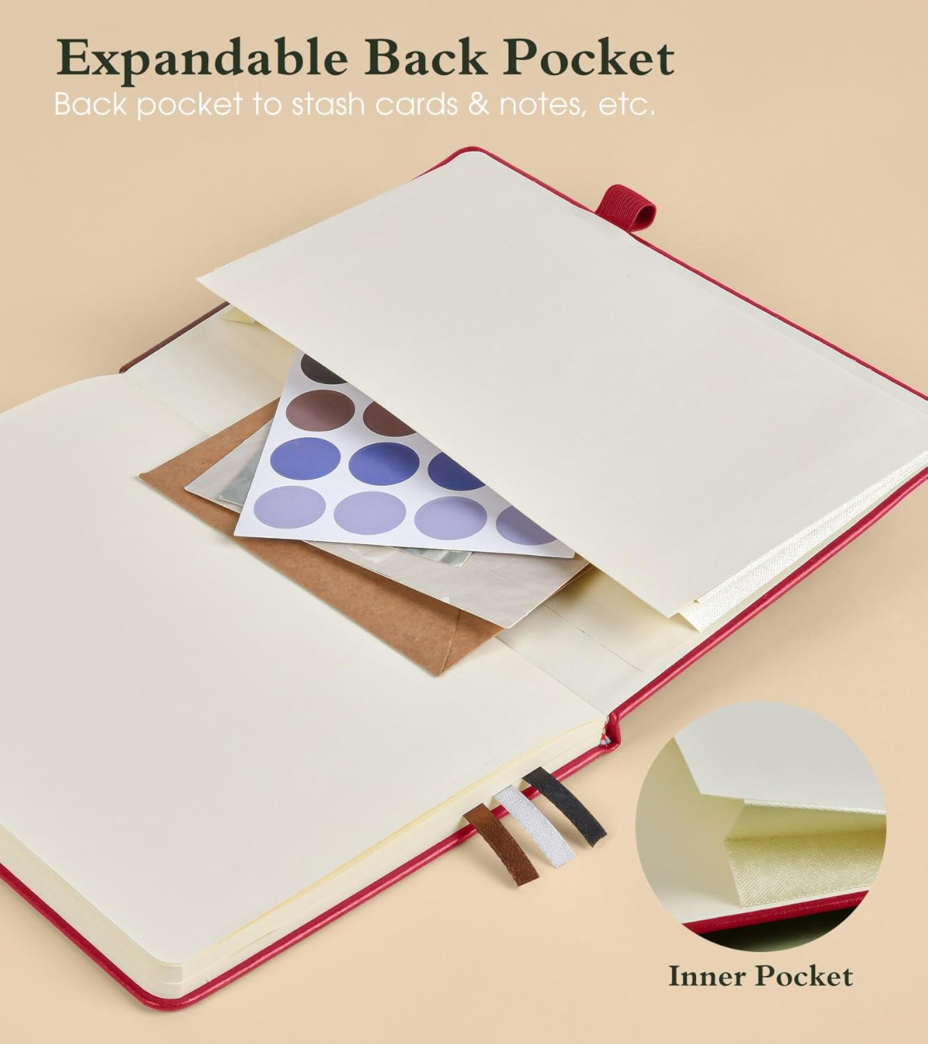 Lined Journal Notebook for Men Women, 160 Pages Ruled Paper, Inner Pocket, A5 Hardcover Vintage Leather Notebooks for Work, School, Travel Journaling,Daily Diary,Notepad 5.8" x 8.5" (Burgundy)