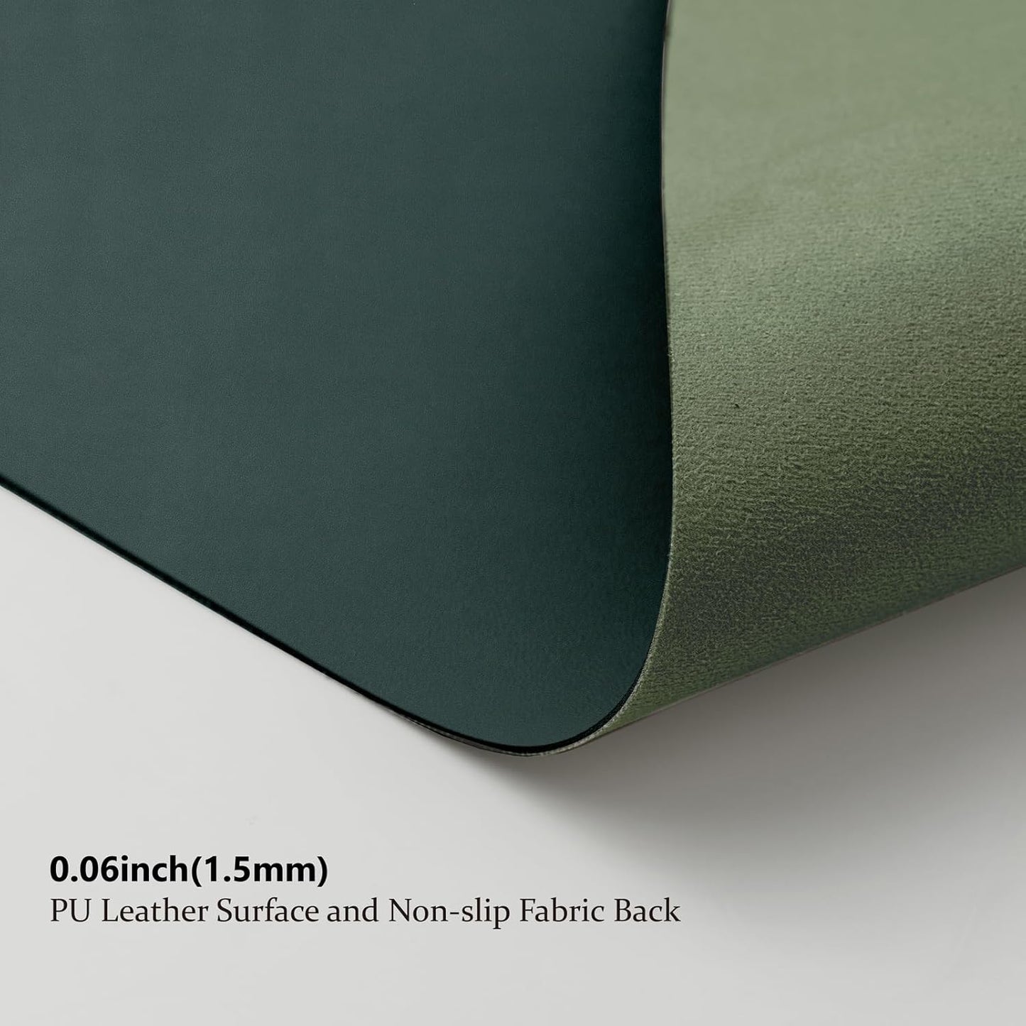 Large Desk Mat - 47.2"x 17" Non-Slip PU Desk Pad for Office and Home - Ideal for Large Mouse Pad and Desk Mats on Top of Desks(Dark Green)