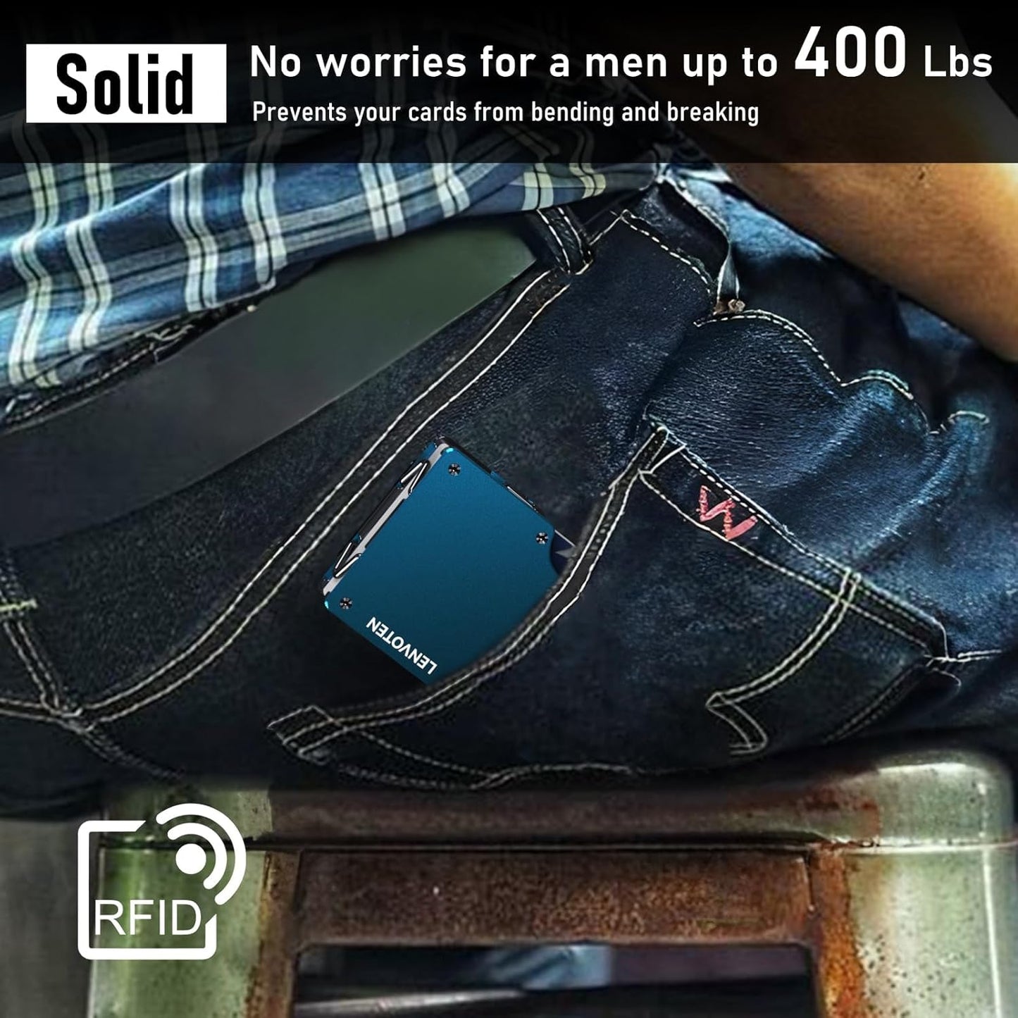 Minimalist Wallet for Men, Metal Wallet with Money Clip, Slim Compact Wallet, RFID Blocking Card Holder, Metal Aluminum Credit Card Holder, Holds up to 20 Cards