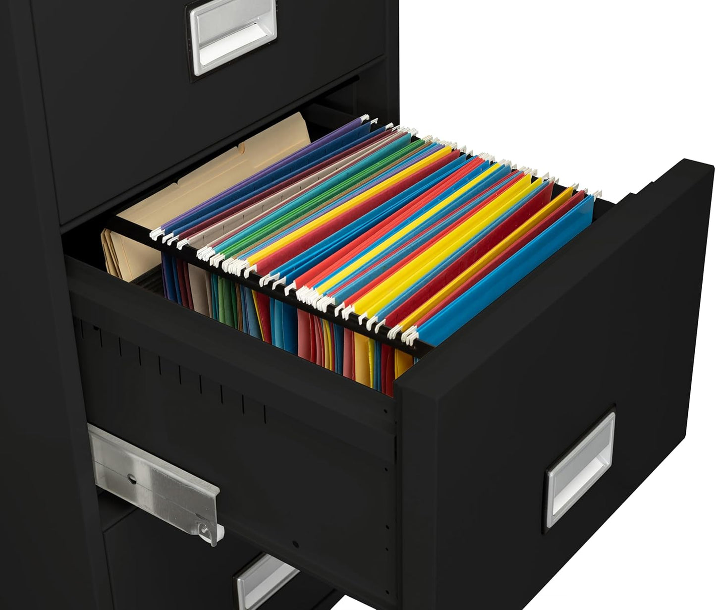 31 inch 4-Drawer Vertical Fireproof File Cabinet – Legal and Letter Size Filing – Key Lock – Water Resistant Seal – Fire and Impact Rated – Black Finish – Model LGL4W31B