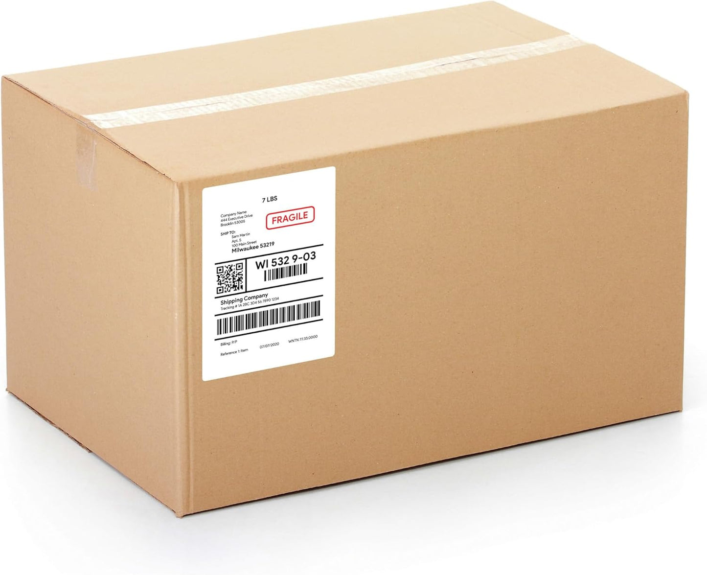 Premium Label Supply White Sticker Shipping Labels – 7" x 5" – Laser/Inkjet Compatible – (2 per Sheet), 1000 Sheets – 2000 Total Adhesive Labels