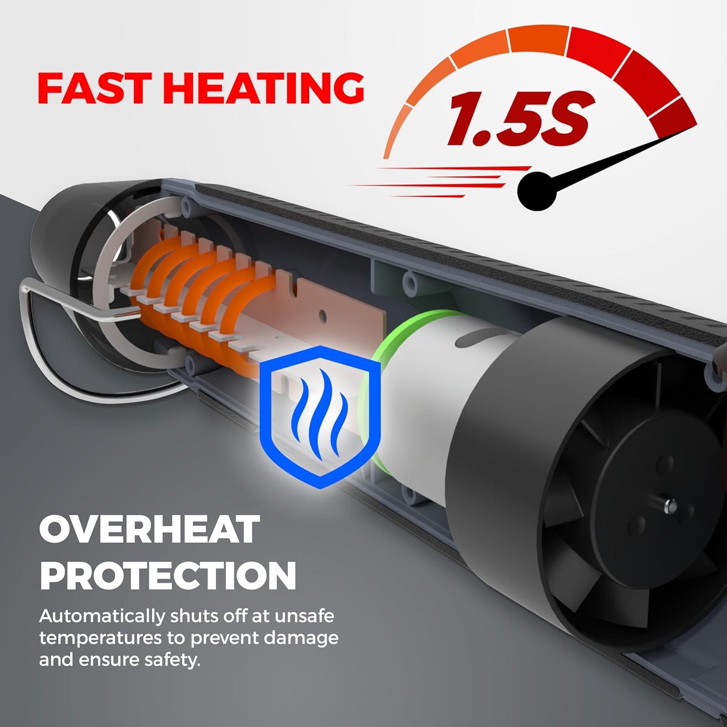 Heat Gun for Crafting, Mini Dual Temp Hot Air Gun Tool for Epoxy Resin, Shrink Wrapping, Vinyl Wrap, Embossing, Electronics, Candle Making, Sublimation, Phone Repair & DIY (Grey/Black)