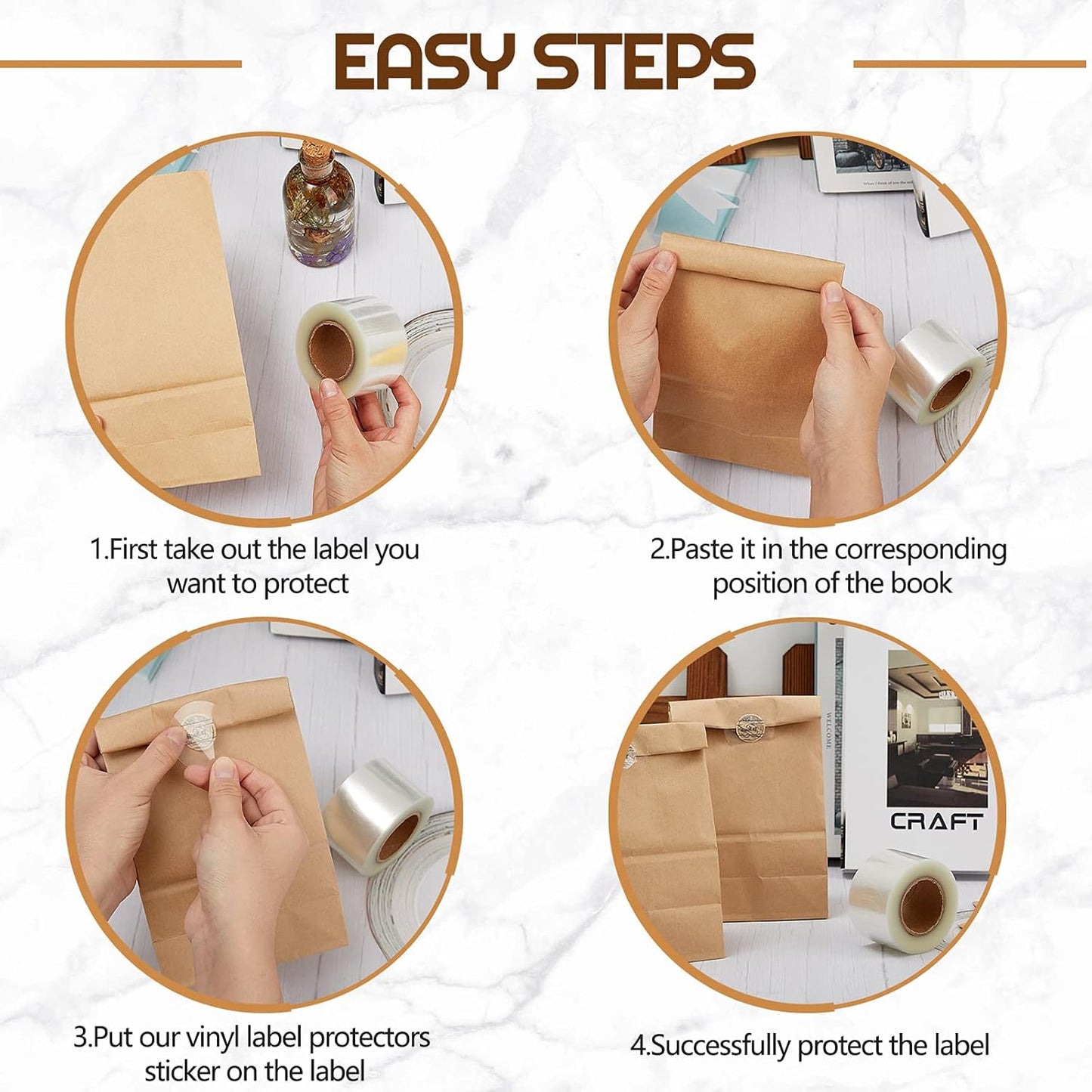 Zonon 500 Pcs Clear Labels Label Protector Clear Stickers Wafer Seals Waterproof Labels for Protecting Barcodes, Numbers and Stickers (2 Inch in Diameter,Round)