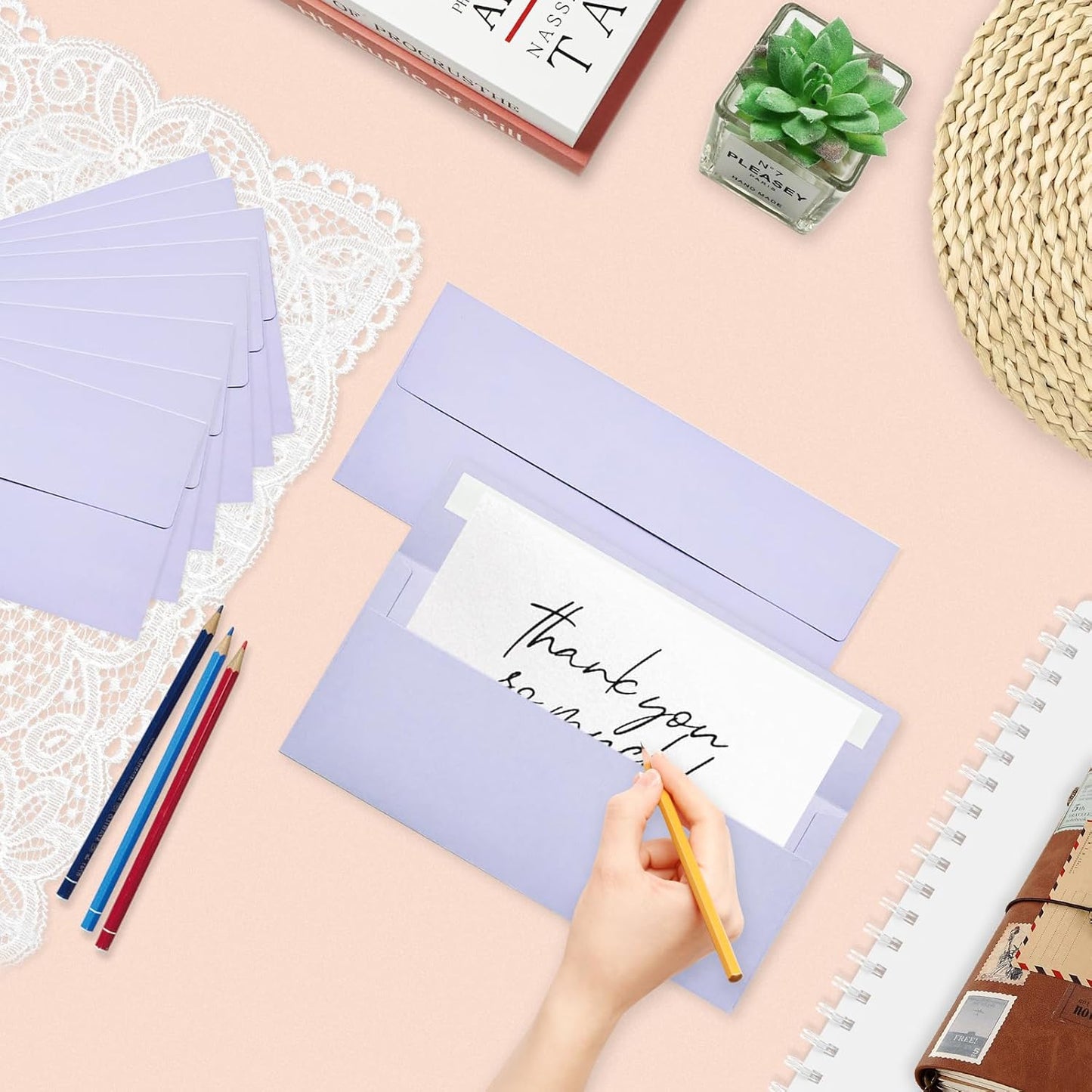 100 Pack #10 Business Envelopes, Light Purple Standard Envelopes Self Seal, Letter Size Mailing Envelopes for Checks Letters Invoices Statements Birthday Graduation Wedding, 4 1/8 x 9 1/2 Inch