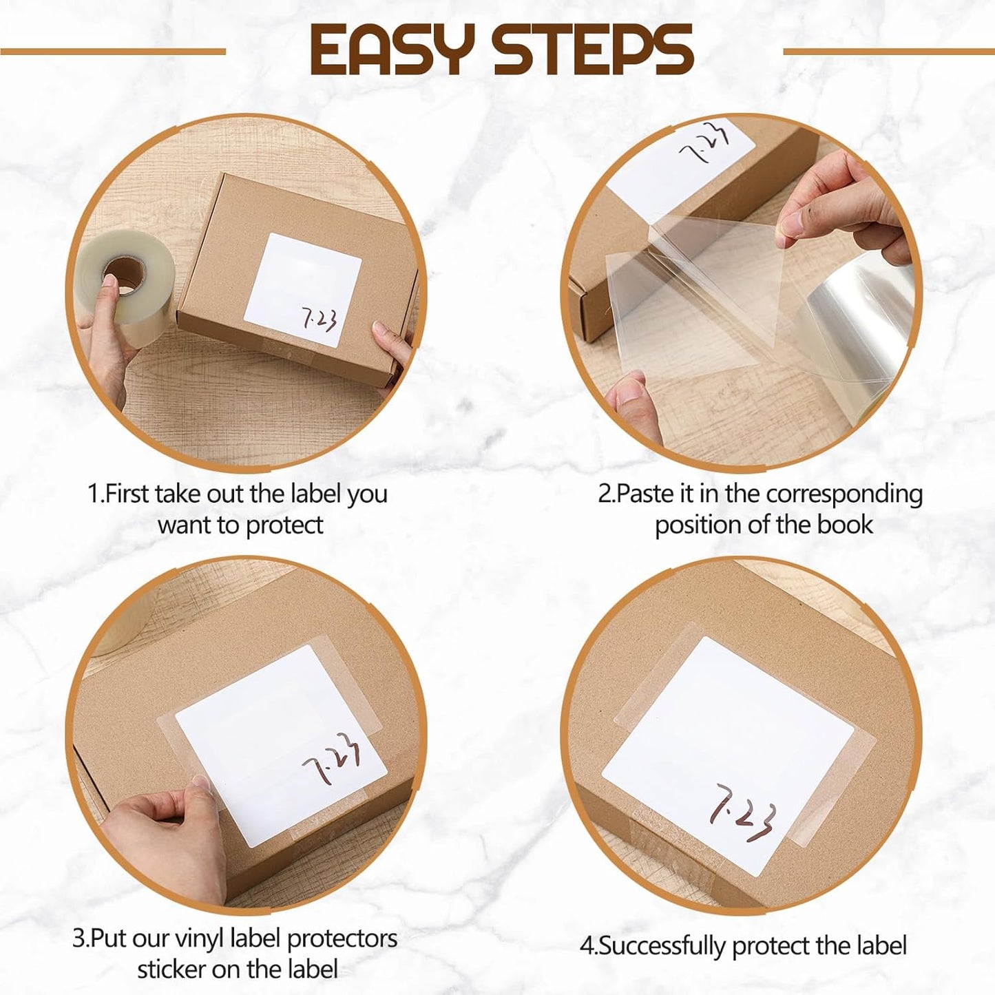 Zonon 500 Pcs Clear Labels Label Protector Clear Stickers Wafer Seals Waterproof Labels for Protecting Barcodes, Numbers and Stickers (3 x 5 Inch,Rectangle)