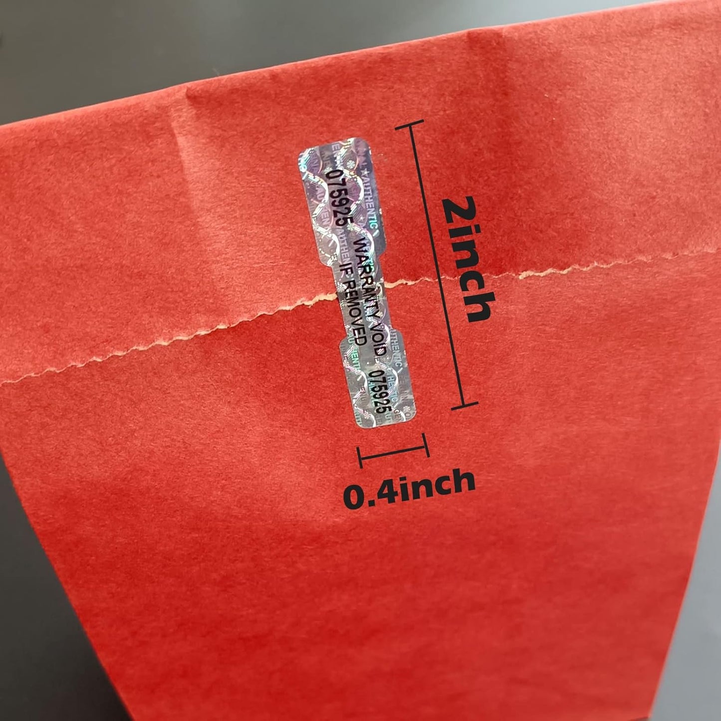 Hologram Tamper Evident Stickers, Void High Security Sticker, DogBone Warranty Tamper Proof Sealing Labels, Unique Sequential Serial Numbering (2Inch X 0.4Inch,GQYH) (120)