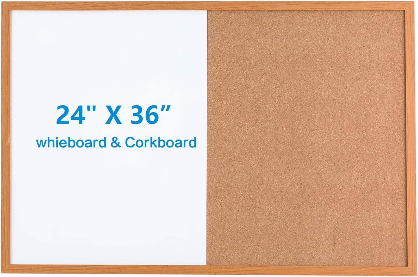 Combination Writeboard 36"x 24" Magnetic Whiteboard & Cork Board Dry Erase Board Bulletin Board Wall Mounted Wood Frame