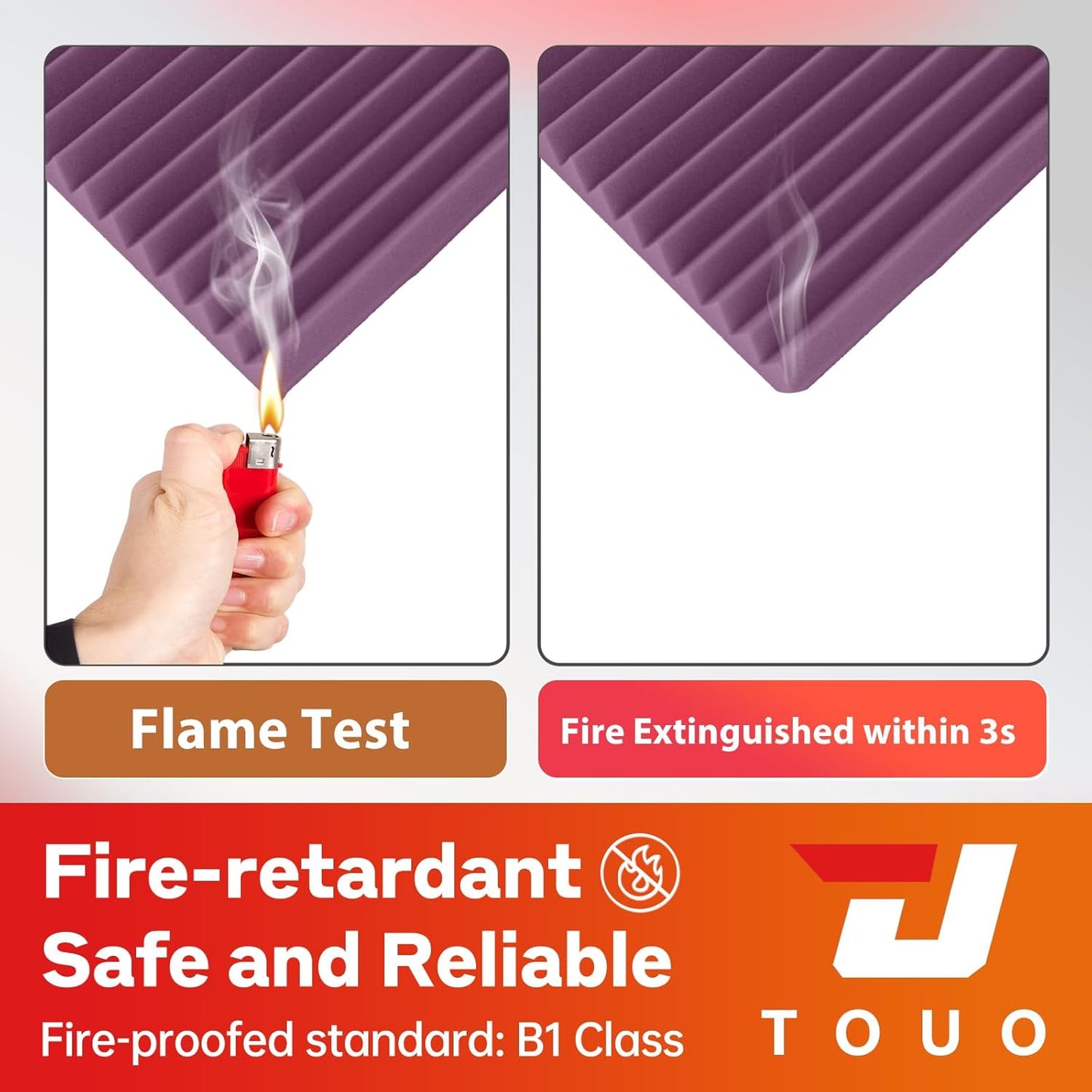 54 Pack Acoustic Panels – Sound Proof Foam Panels for Wall 12"x12"x1", Flame Retardant Wedge Acoustic Foam, High-Density Sound Absorbing Panels for Home Studio(Purple, 1" Thick 54 Pack)