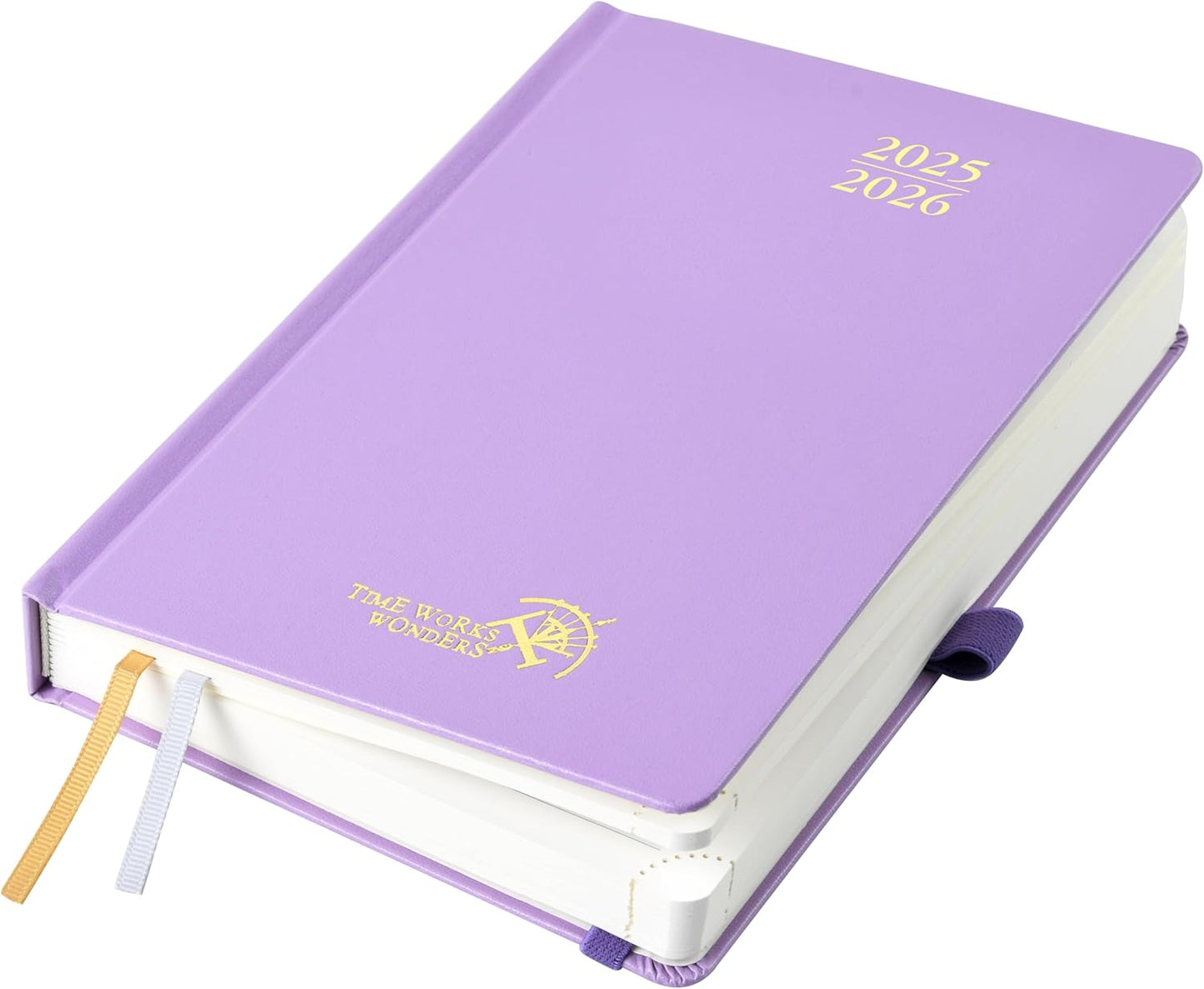 POPRUN 2025-2026 Daily Planner One Page Per Day (Medium - 5.75'' x 8.5'') - Academic Calendar (July 2025 - June 2026), 2025 Day Appointment Book with Monthly Tabs, Hardcover - Violet