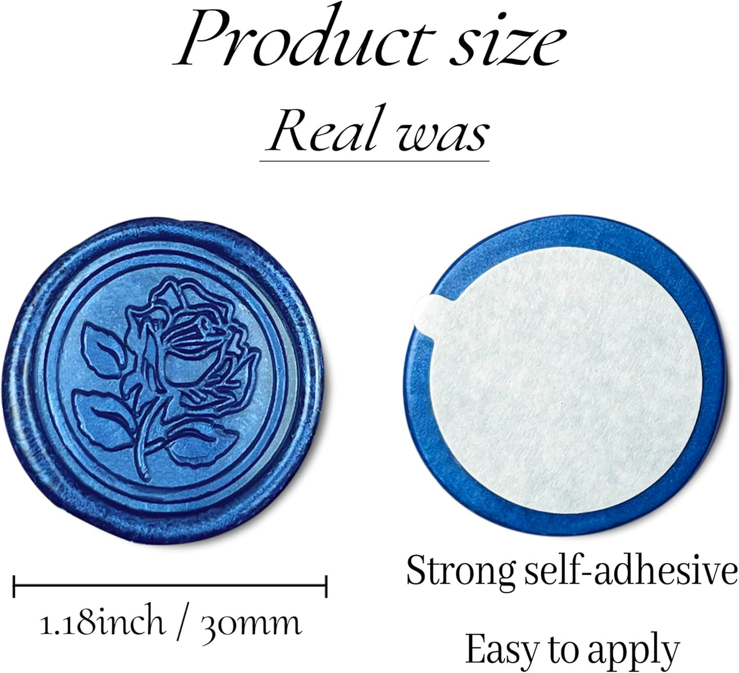 25Pcs Wax Seal Stickers Handmade Envelope Seals Self Adhesive Wax Stickers for Wedding Party Invitations, Envelope, Gift Wrap, Christmas(Rose Style, Blue)