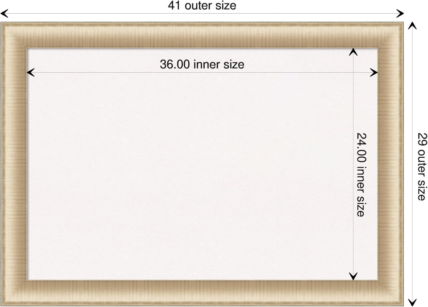 Amanti Art White Cork Board for Wall, 29x41 Vision Board with Gold Frame, Large Corkboard Office Decor for Home Organization, Casual Corkboard Pinboard to display items for home organization