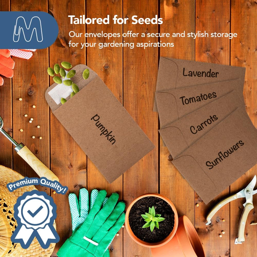 MOS #1 Brown Coin Envelopes 2.25 x 3.5 Inch 120 Pack — Self-Seal Small Kraft Envelopes for Coins, Seeds, Small Parts, Collectibles, Jewelry, Craft Storage