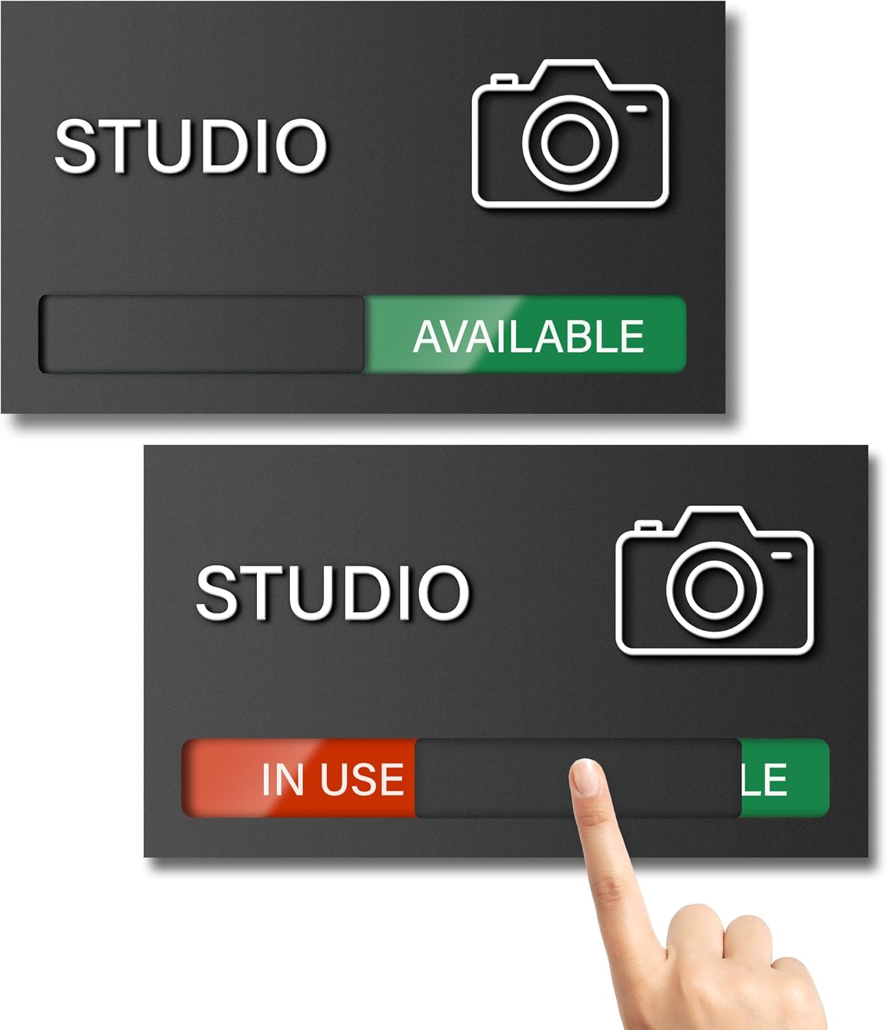 Studio Room Door Sign, Do Not Disturb Door Signs, In Use Available Office Slider Signs, Recording in Progress Sign, Privacy Indicator Tells Whether Studio Vacant or Occupied
